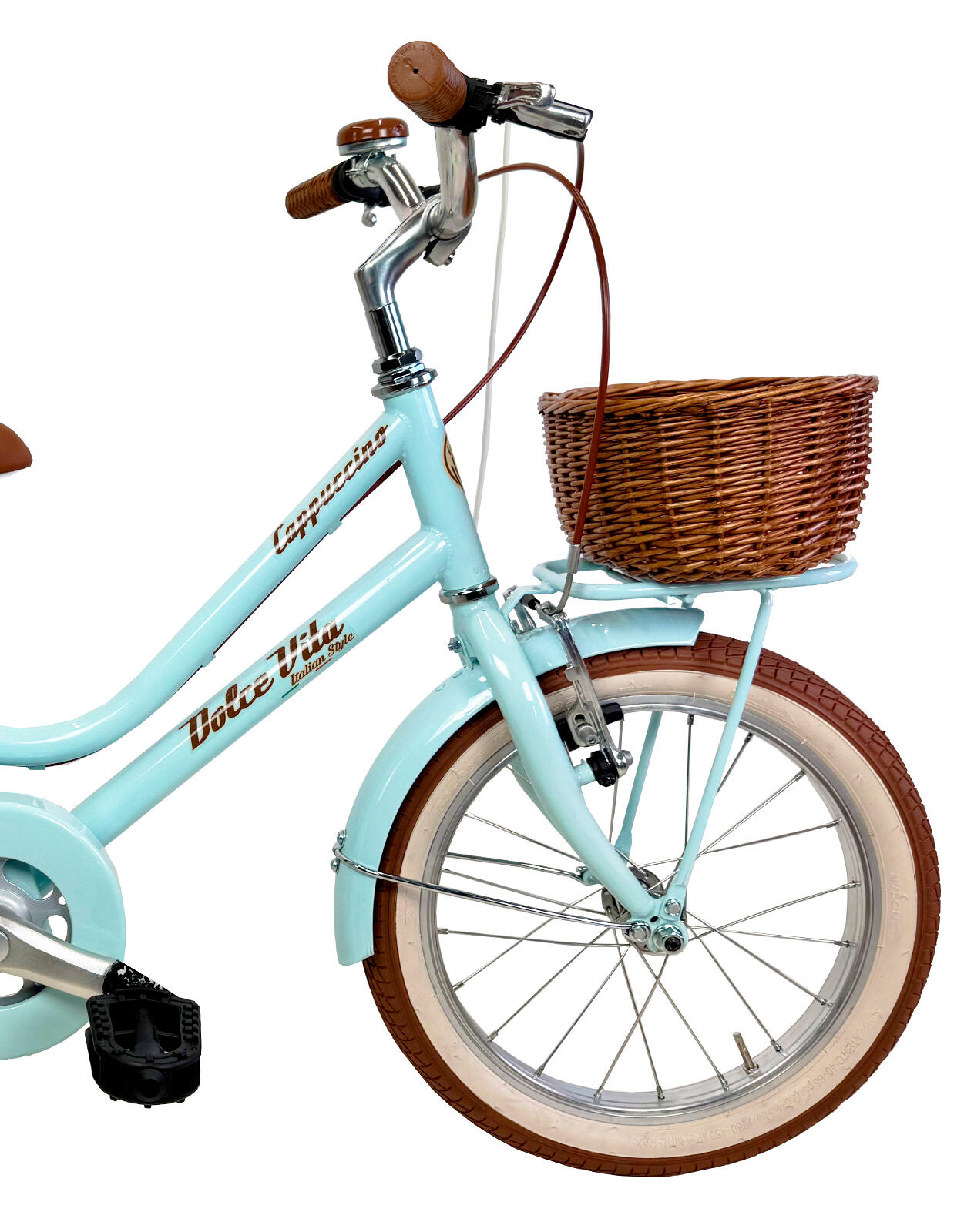 Bici da bambina Dolce Vita by Canellini CAPPUCCINO 16" con cesto - Azzurro 3/3