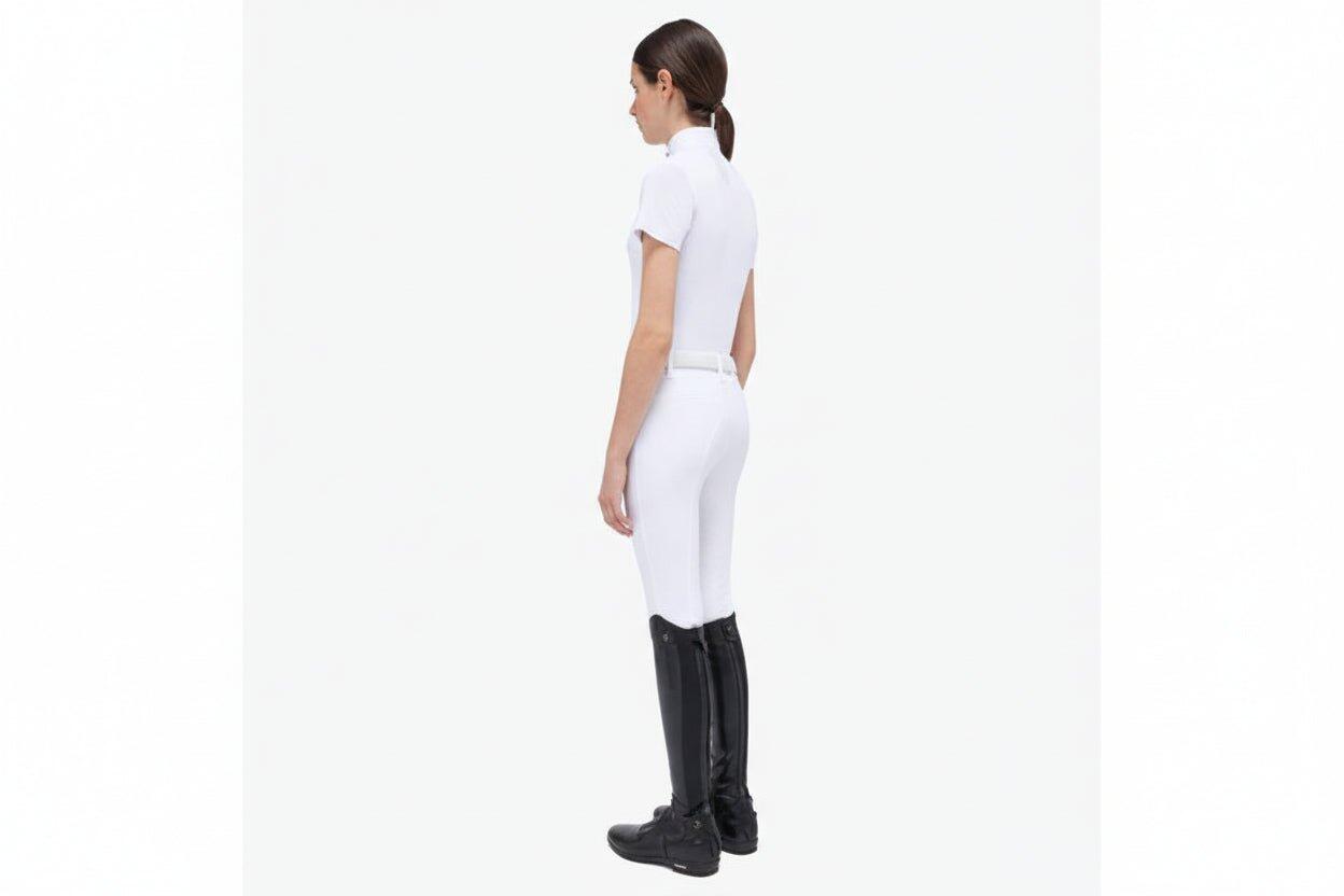 Cavalleria Toscana Jersey Wedstrijd Shirt S/s Bib Girls Wit - 6/7