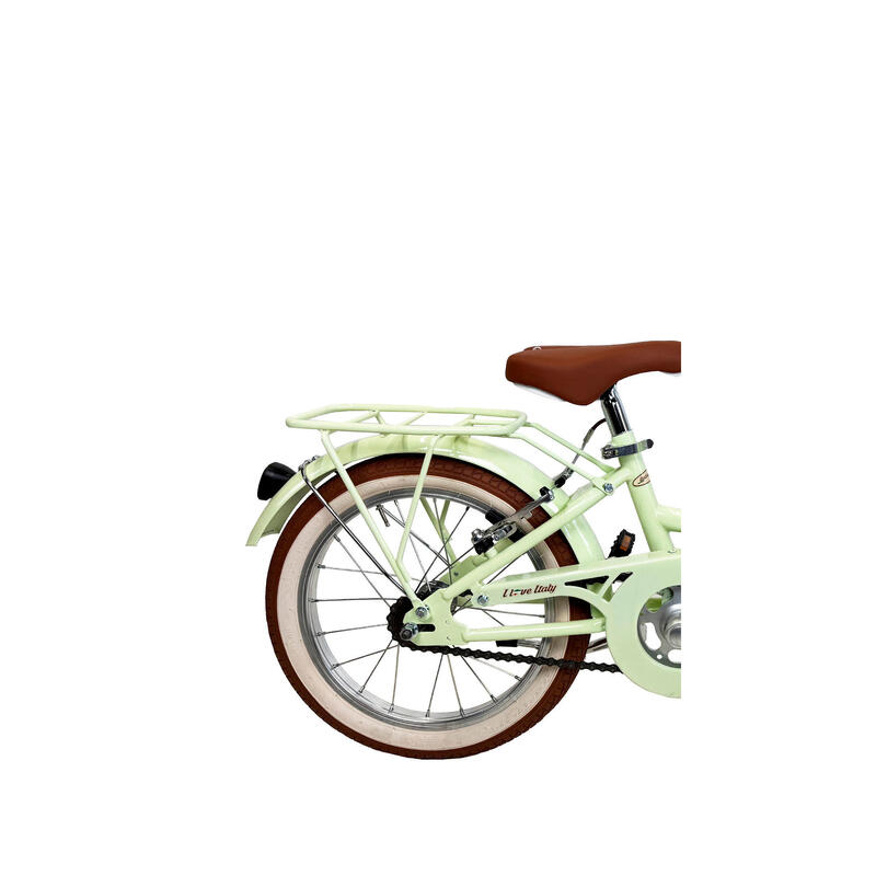 Bicicletă pentru fete Dolce Vita CAPPUCCINO 16" cu coș - Verde deschis