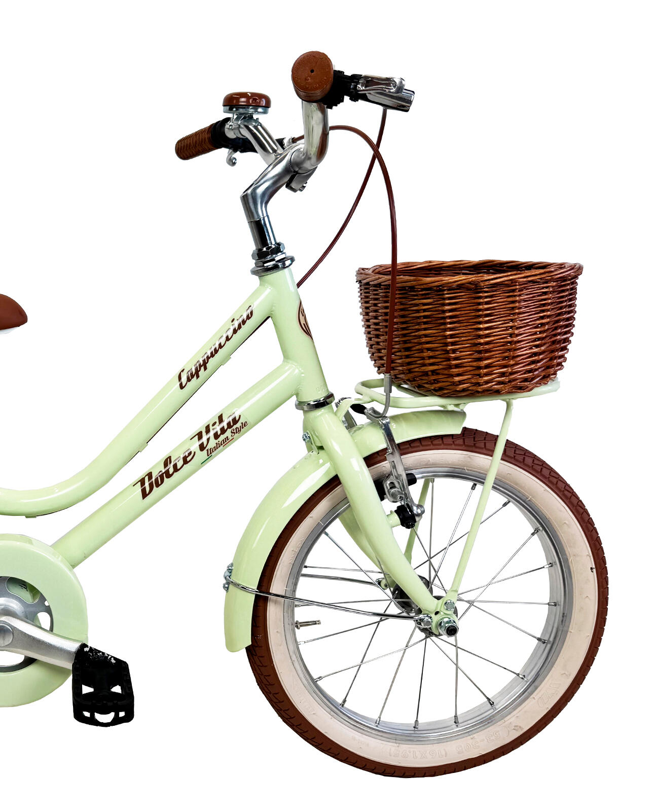 Mädchenfahrrad Dolce Vita by Canellini CAPPUCCINO 16" mit korb - Hellgrün 3/3
