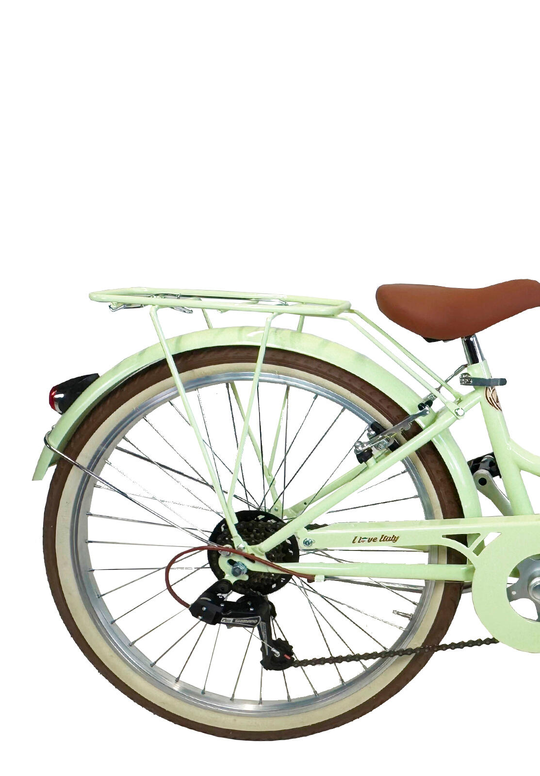Meisjesfiets Dolce Vita CAPPUCCINO 24" 6V met mand - Lichtgroen 2/3