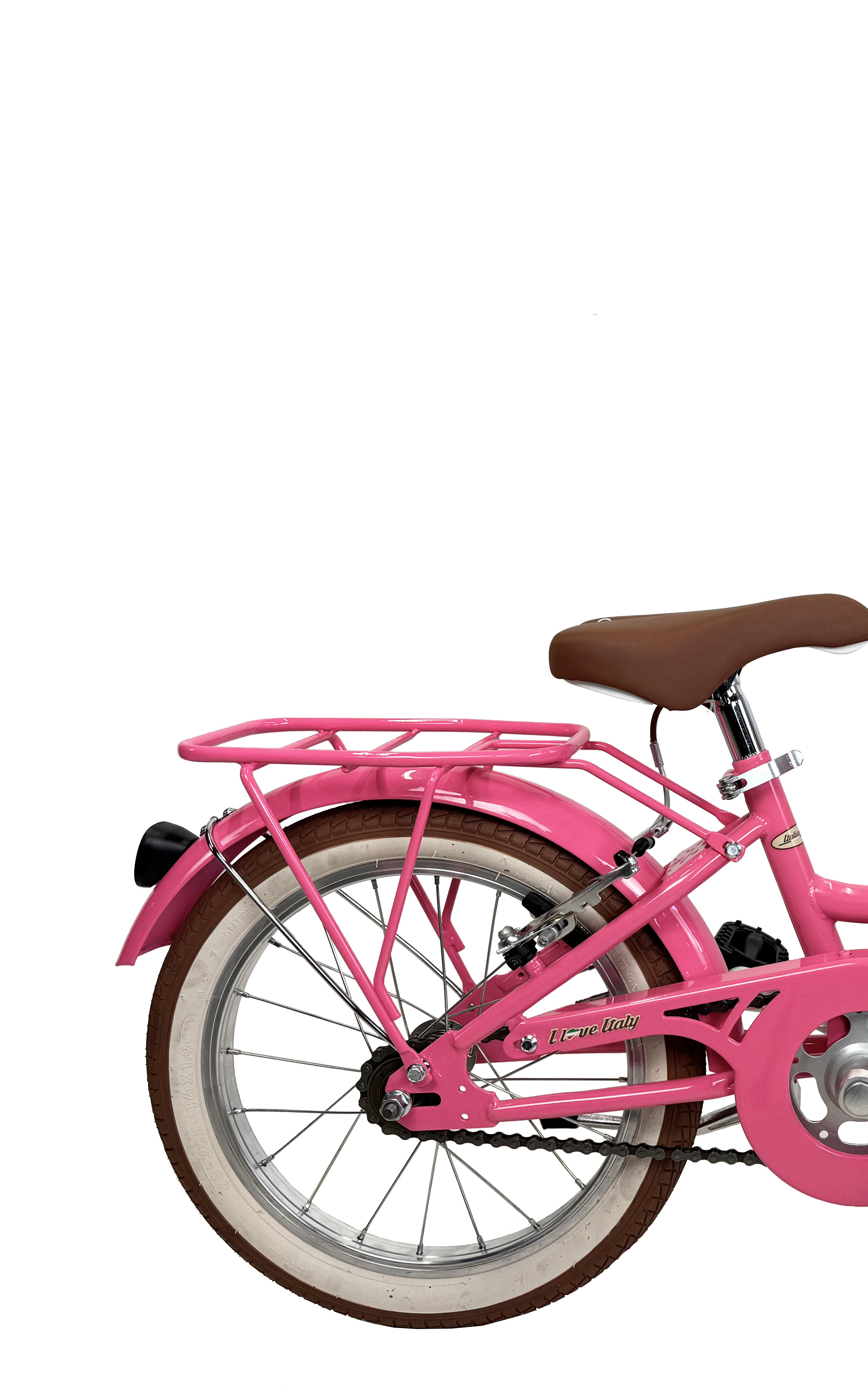 Vélo de fille Dolce Vita by Canellini CAPPUCCINO 16" avec panier - Fucsia 2/3