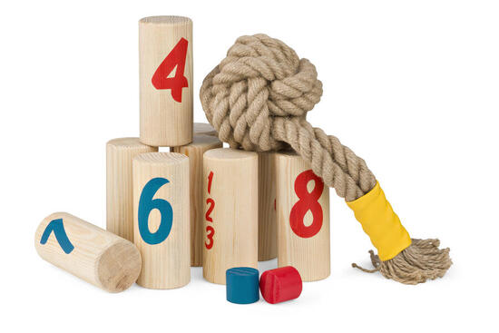 Jeu d'adresse avec des quilles en bois - jeu de lancer pour enfant