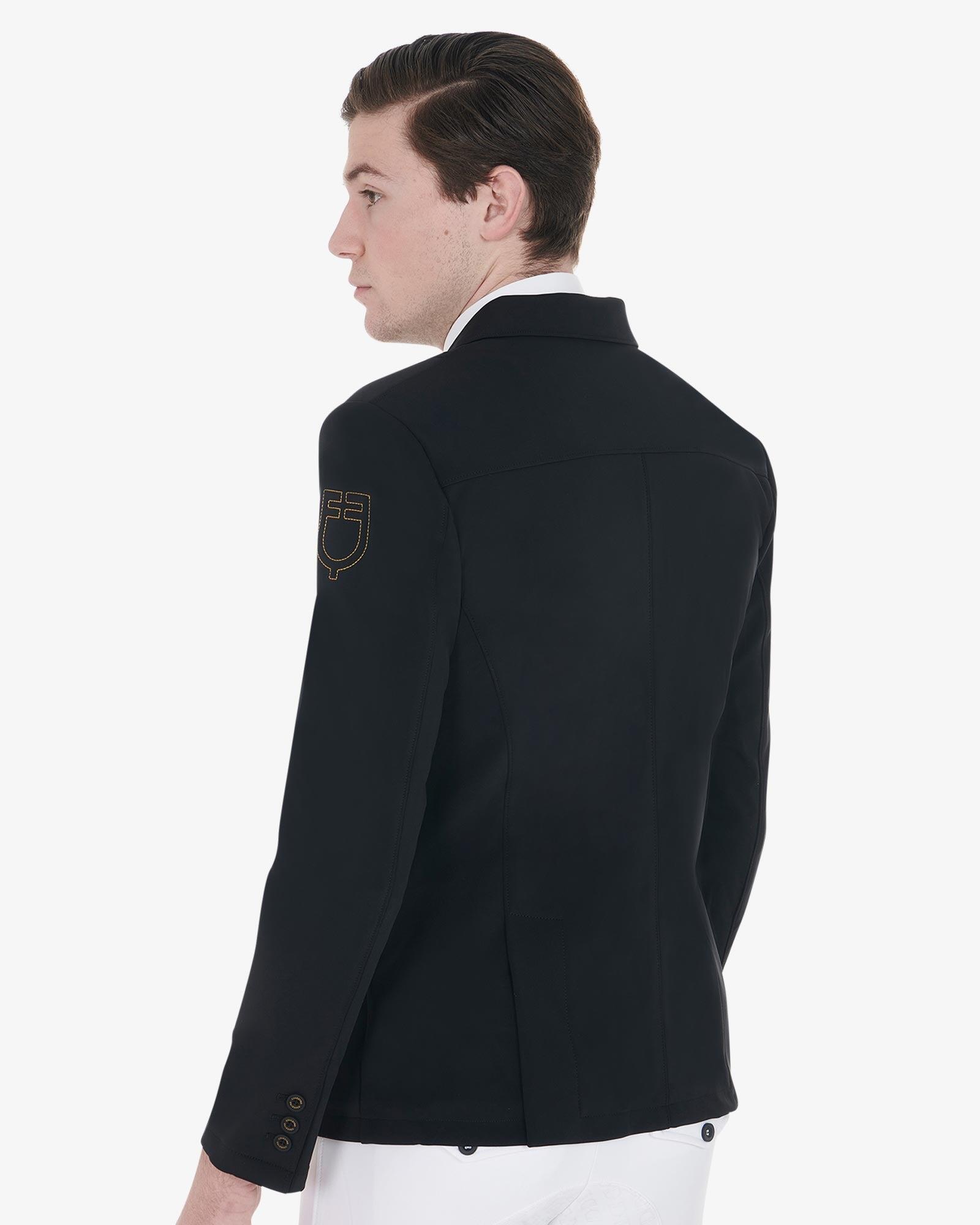 Equestro Heren Wedstrijdjas Met Contrasterend Geborduurd Logo Blauw - 3/7
