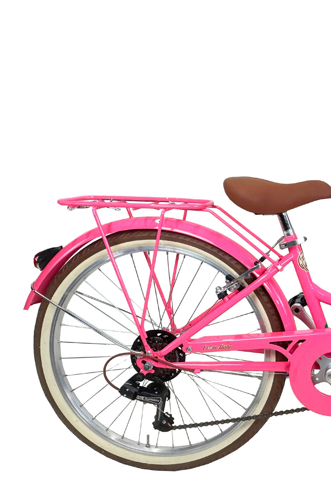 Mädchenfahrrad Dolce Vita CAPPUCCINO 24" 6V mit Korb - Fuchsia 2/3