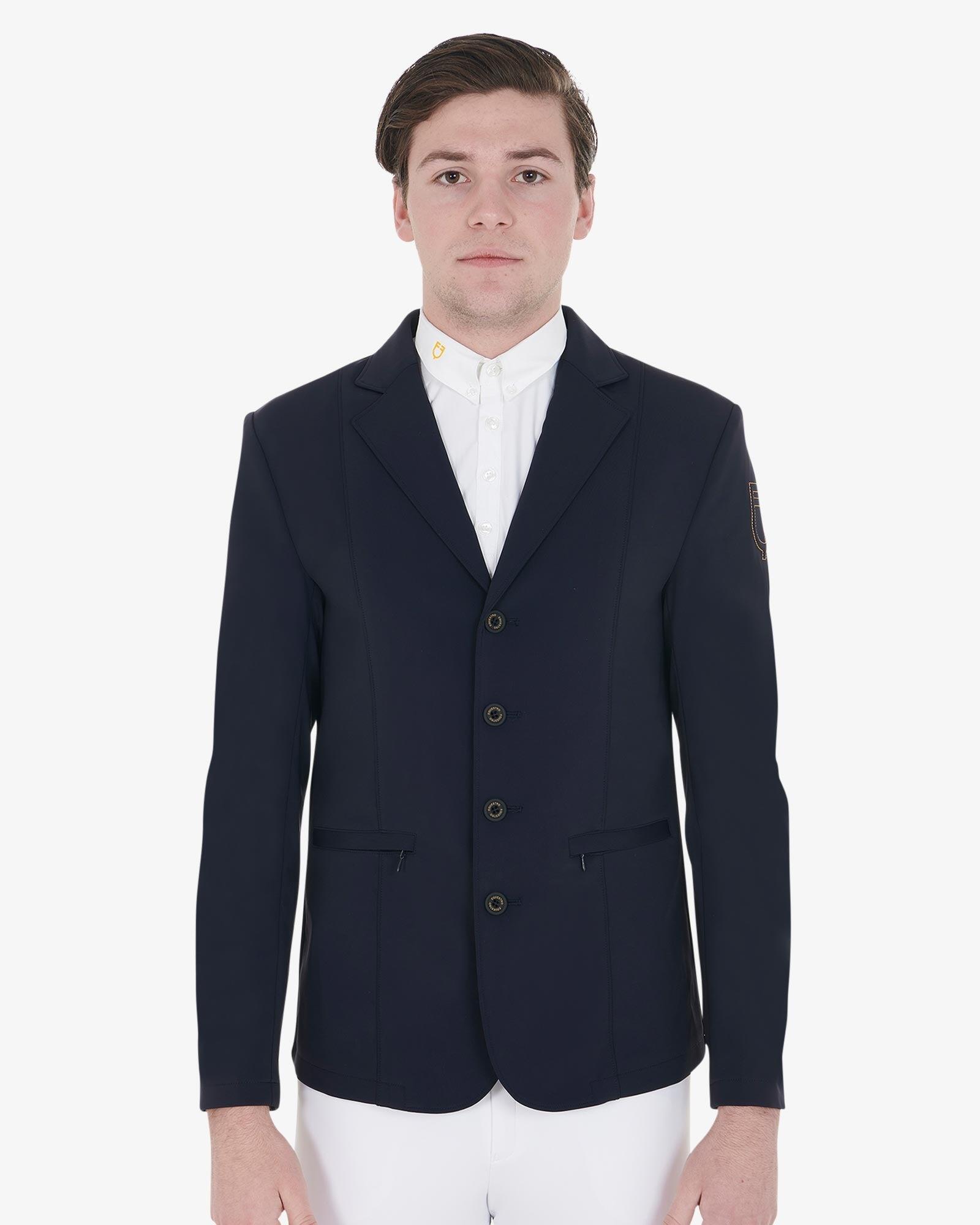 Equestro Heren Wedstrijdjas Met Contrasterend Geborduurd Logo Blauw - 5/7