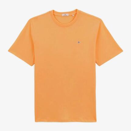 T-shirt col rond Théo en coton orange tangerine