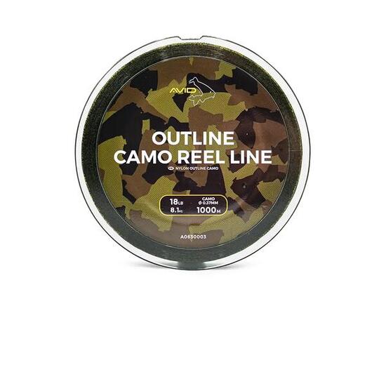 Nylon da pesca Avid Outline camo reel line 18lb 1000 m