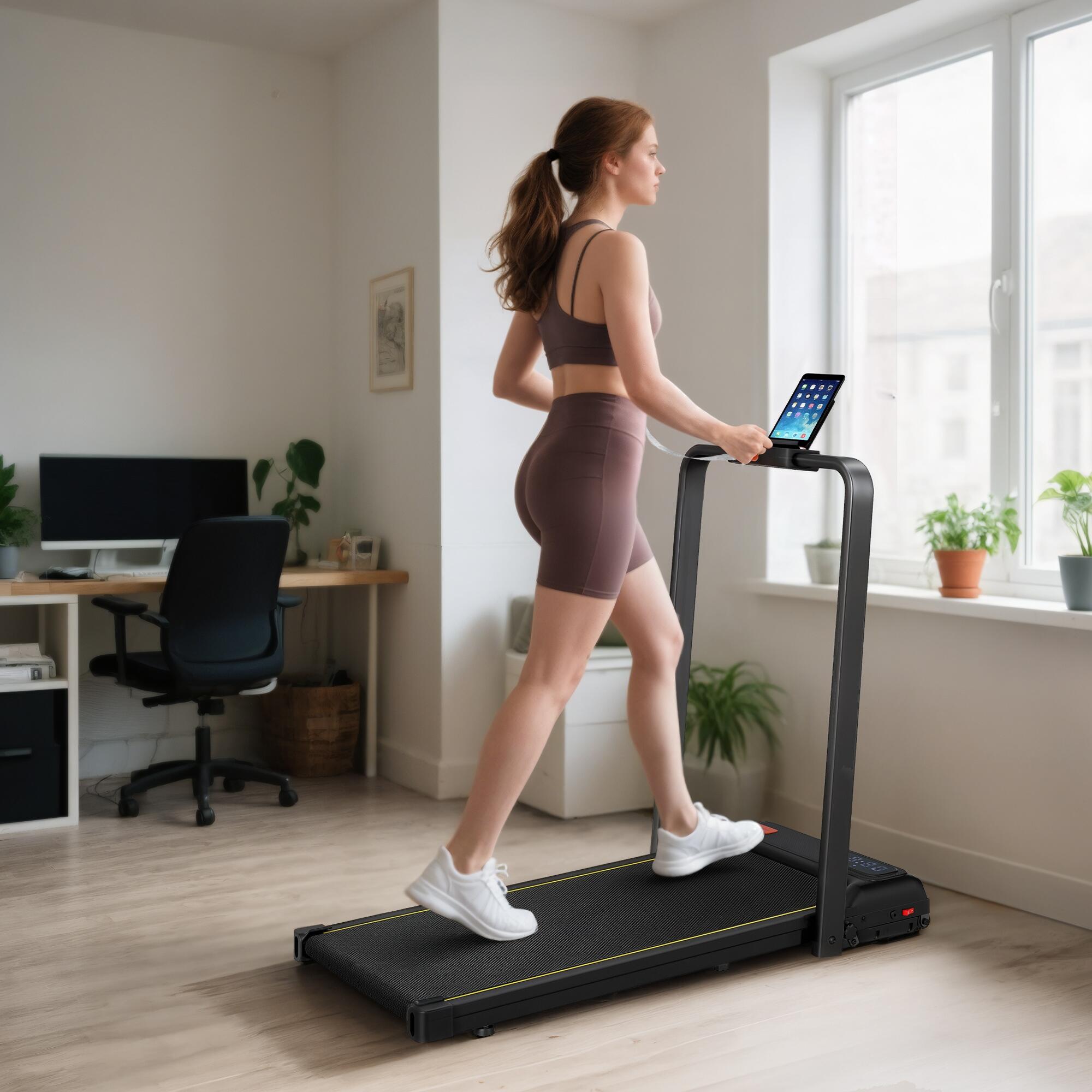 SPORTNOW Tapis Roulant Pieghevole con Inclinazione e Velocità 1-10 km/h Nero 2/7