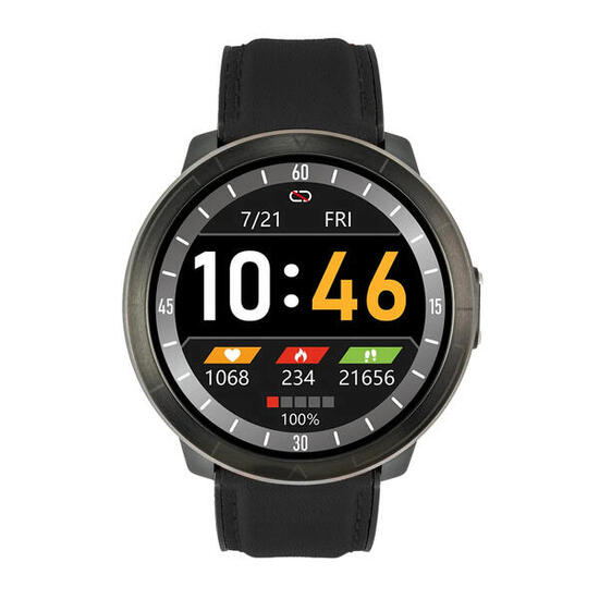 Smartwatch z skórzanym paskiem Watchmark WM18