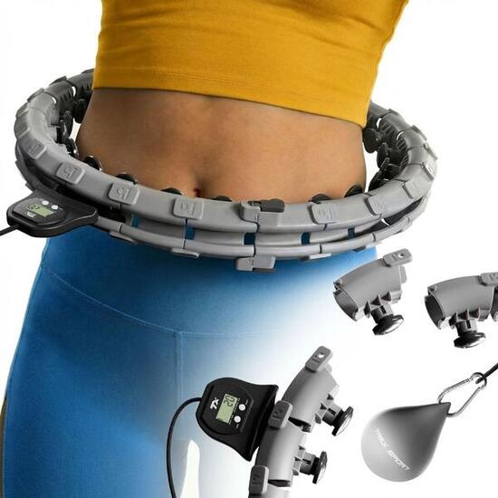 Cerceau de fitness Trex Sport 400 g avec compteur et picots de massage gris