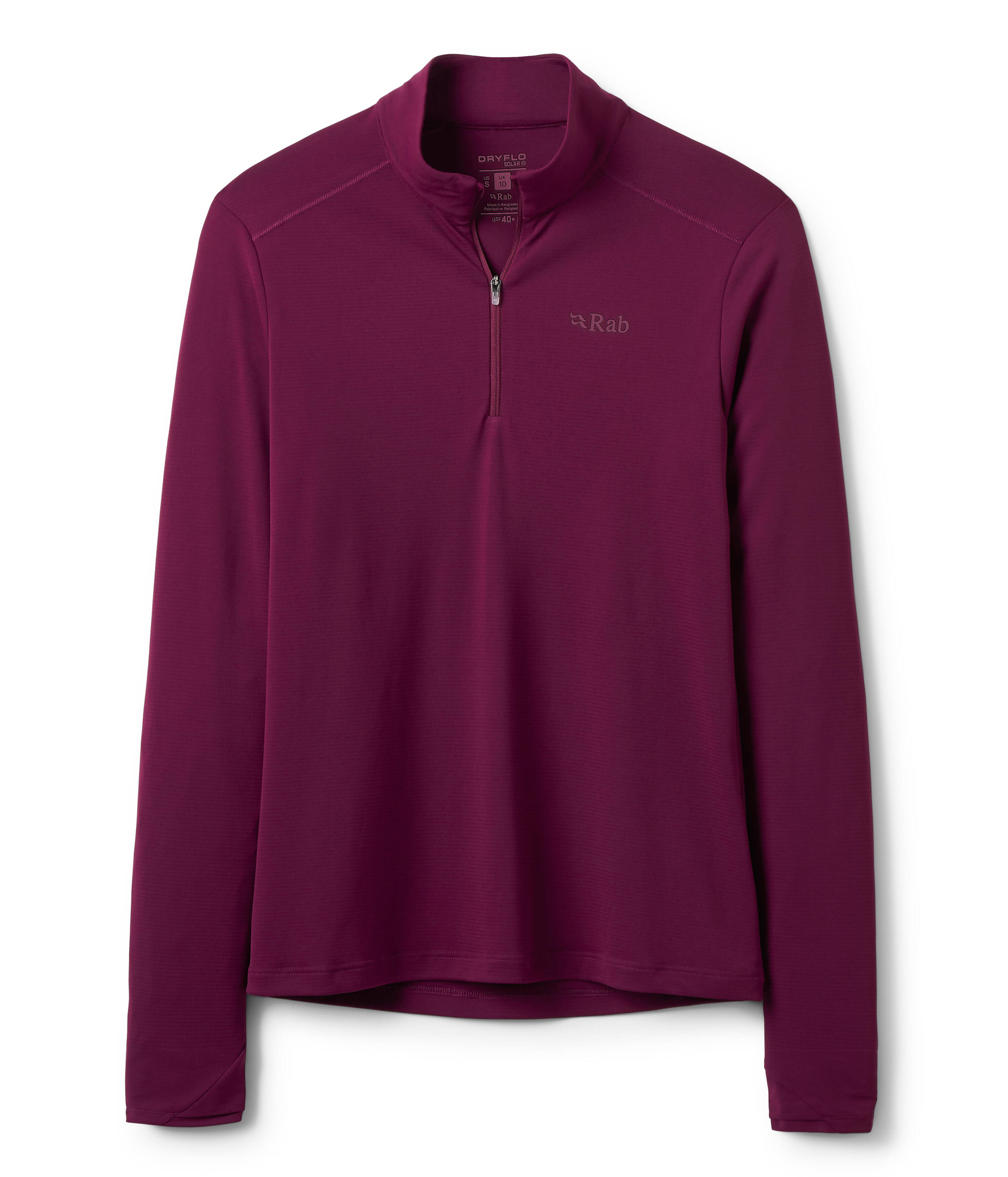 Rab Women's Force Long Sleeve Baselayer Zip Top Mulberry -  1