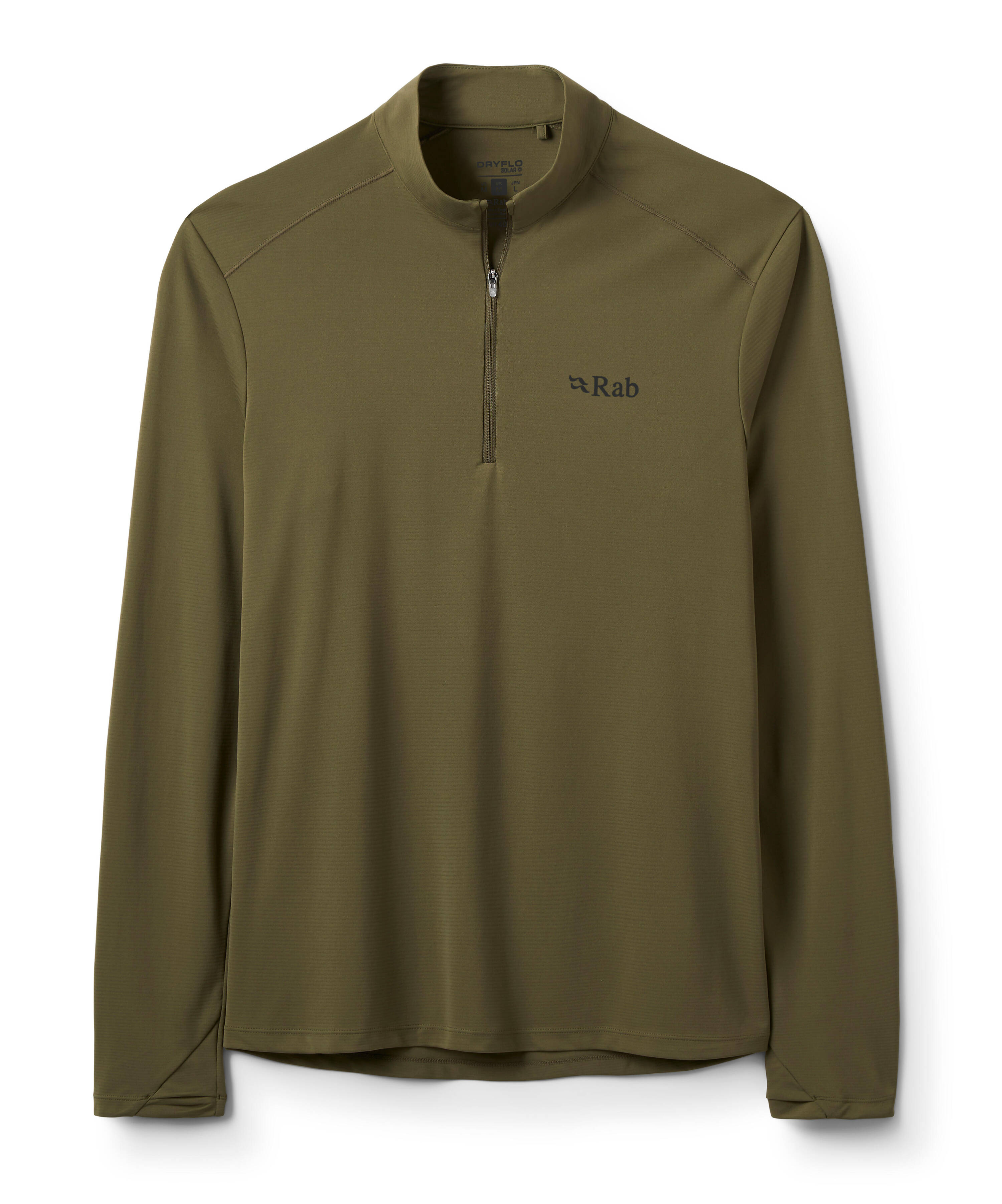 Rab Men's Force Long Sleeve Baselayer Zip Top Olive -  1