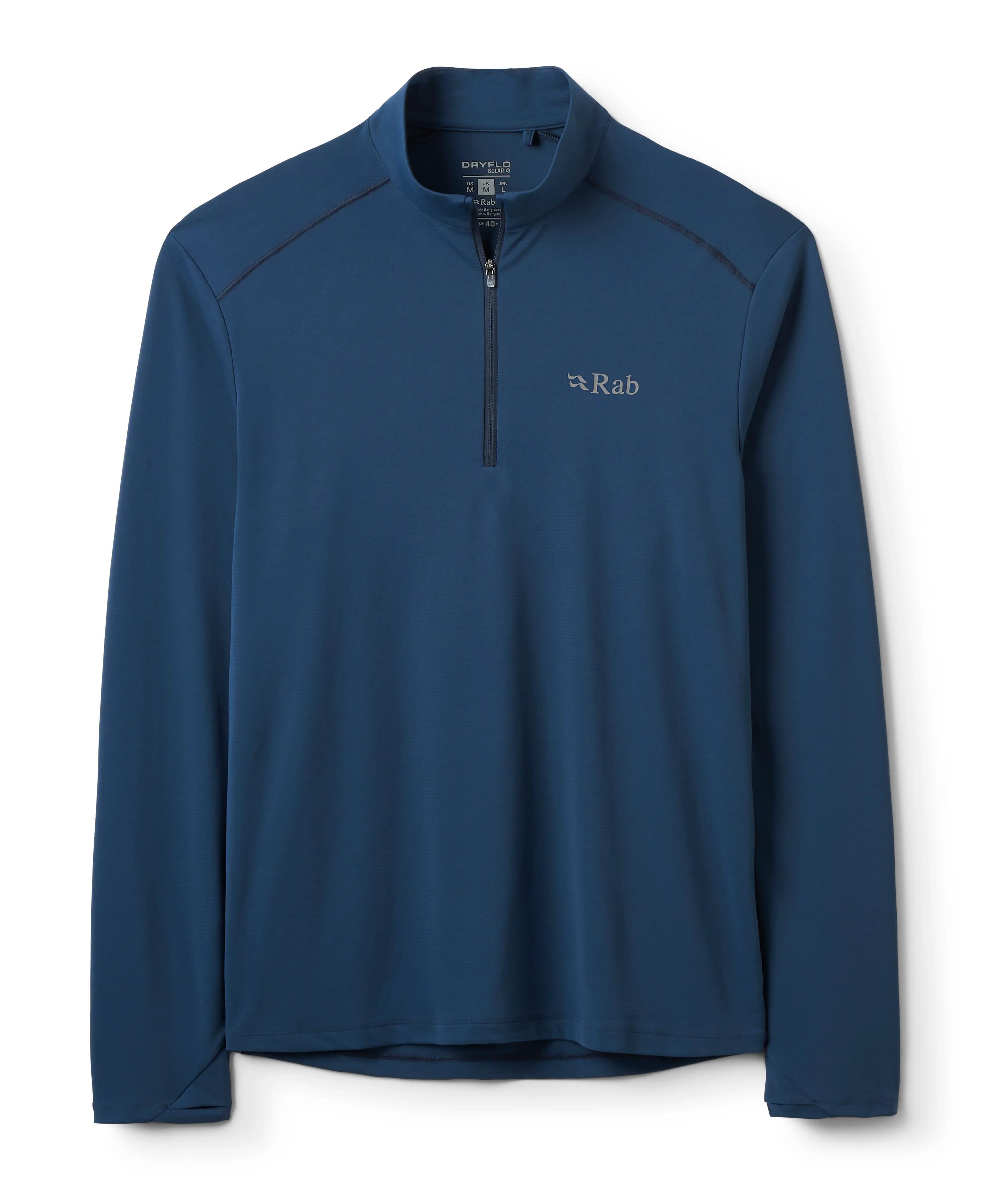 Rab Men's Force Long Sleeve Baselayer Zip Top Tempest Blue -  1