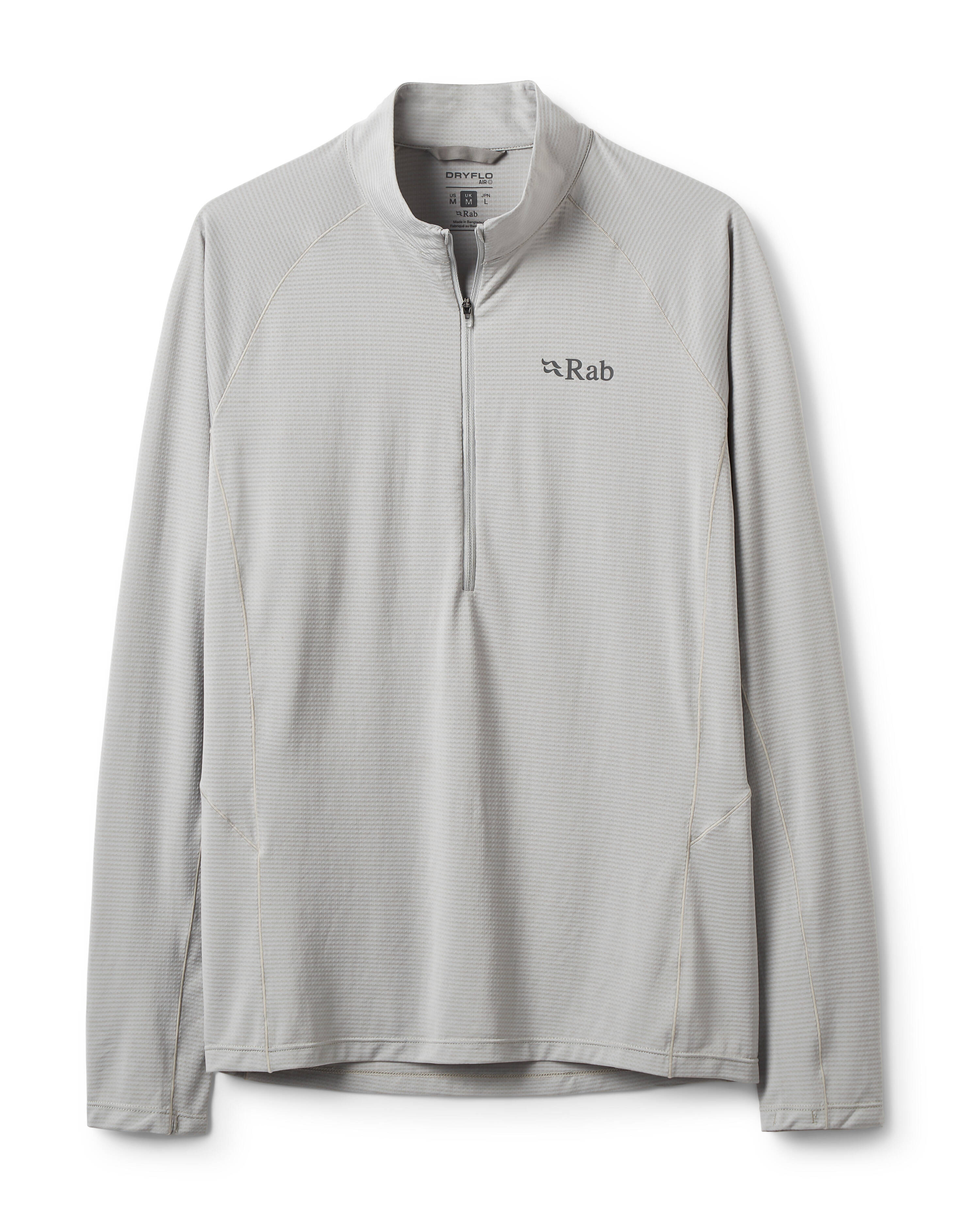 Rab Men's Sonic Long Sleeve Baselayer Zip Top Light Zinc -  1