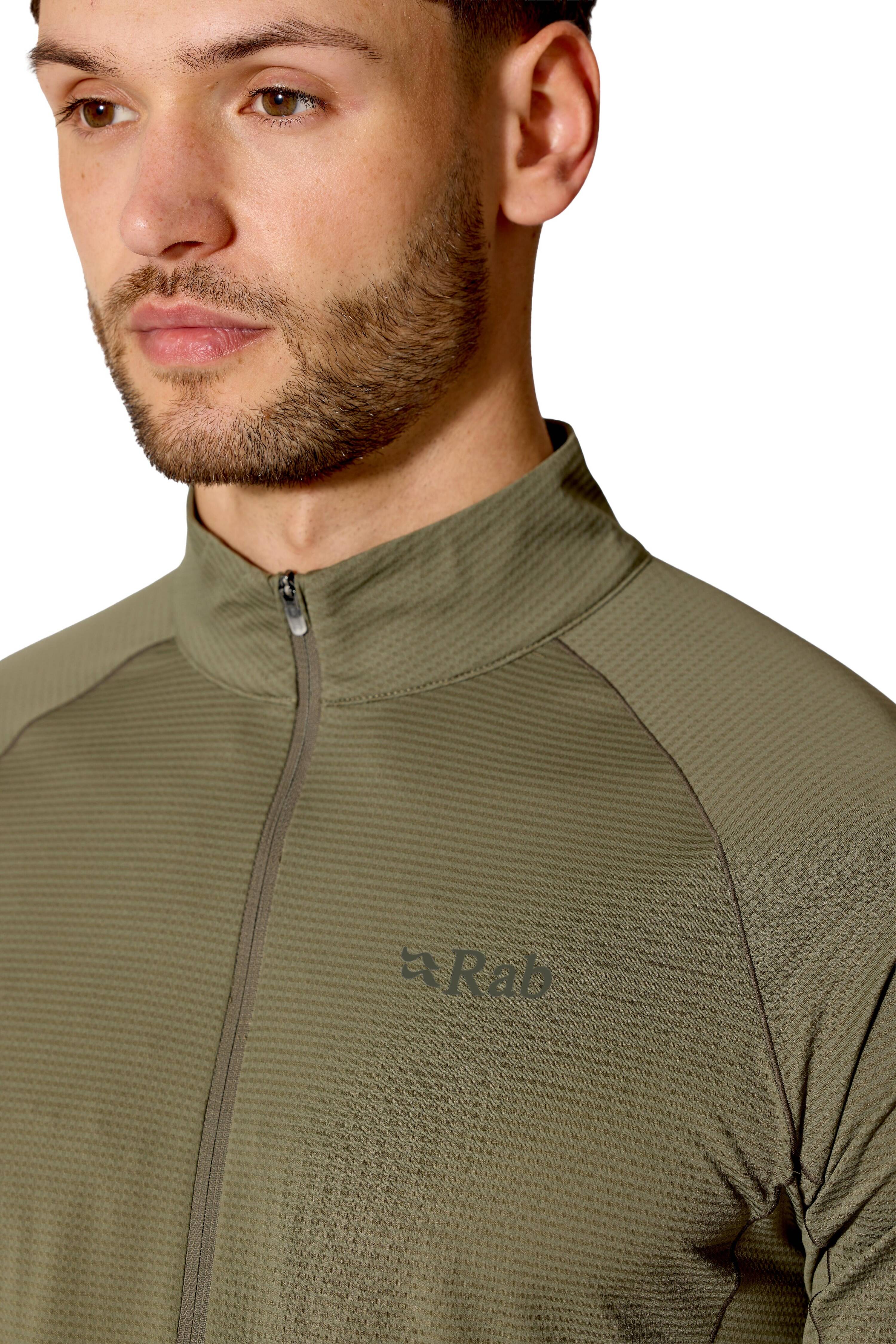 Rab Men's Sonic Long Sleeve Baselayer Zip Top Light Khaki -  3