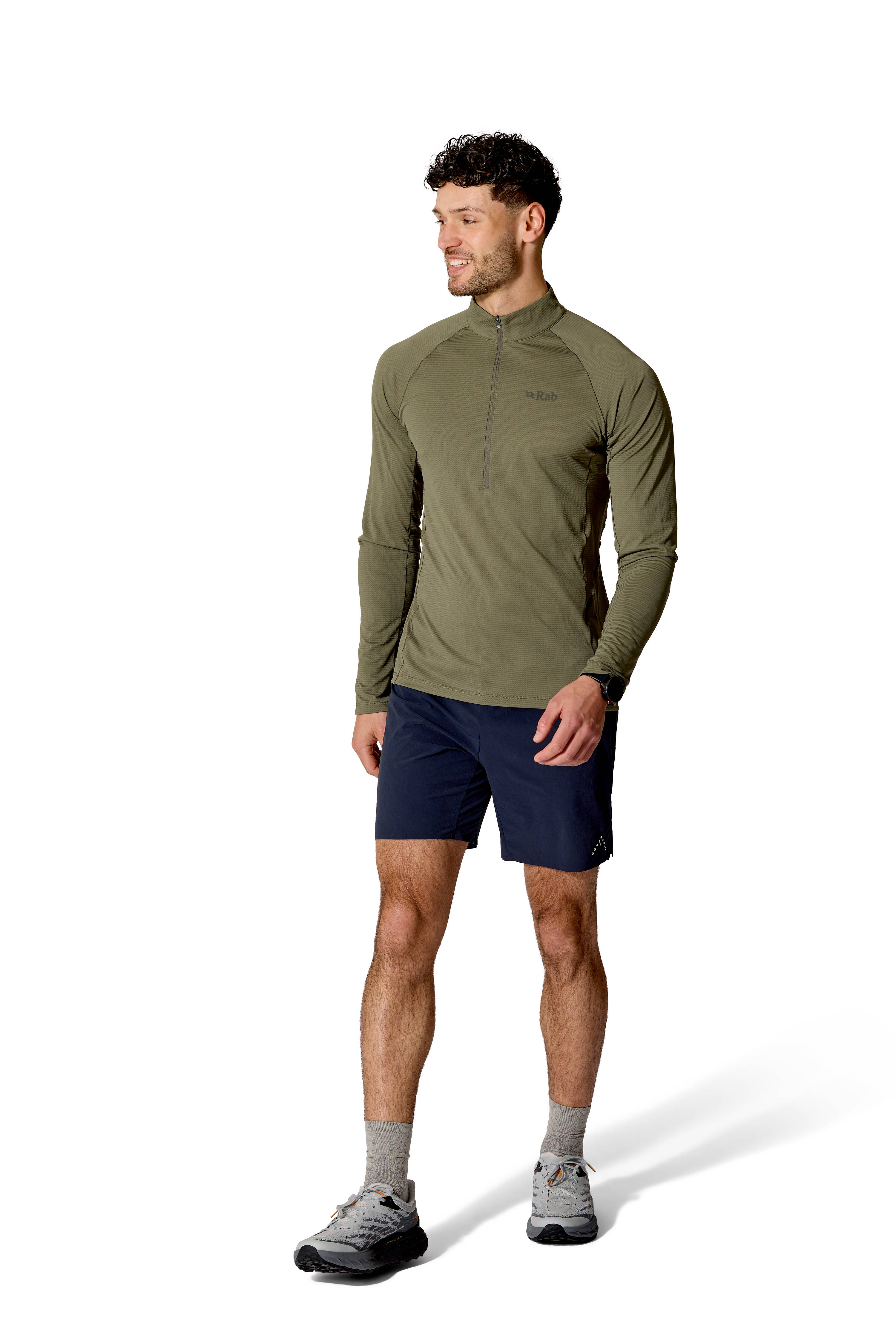 Rab Men's Sonic Long Sleeve Baselayer Zip Top Light Khaki -  5