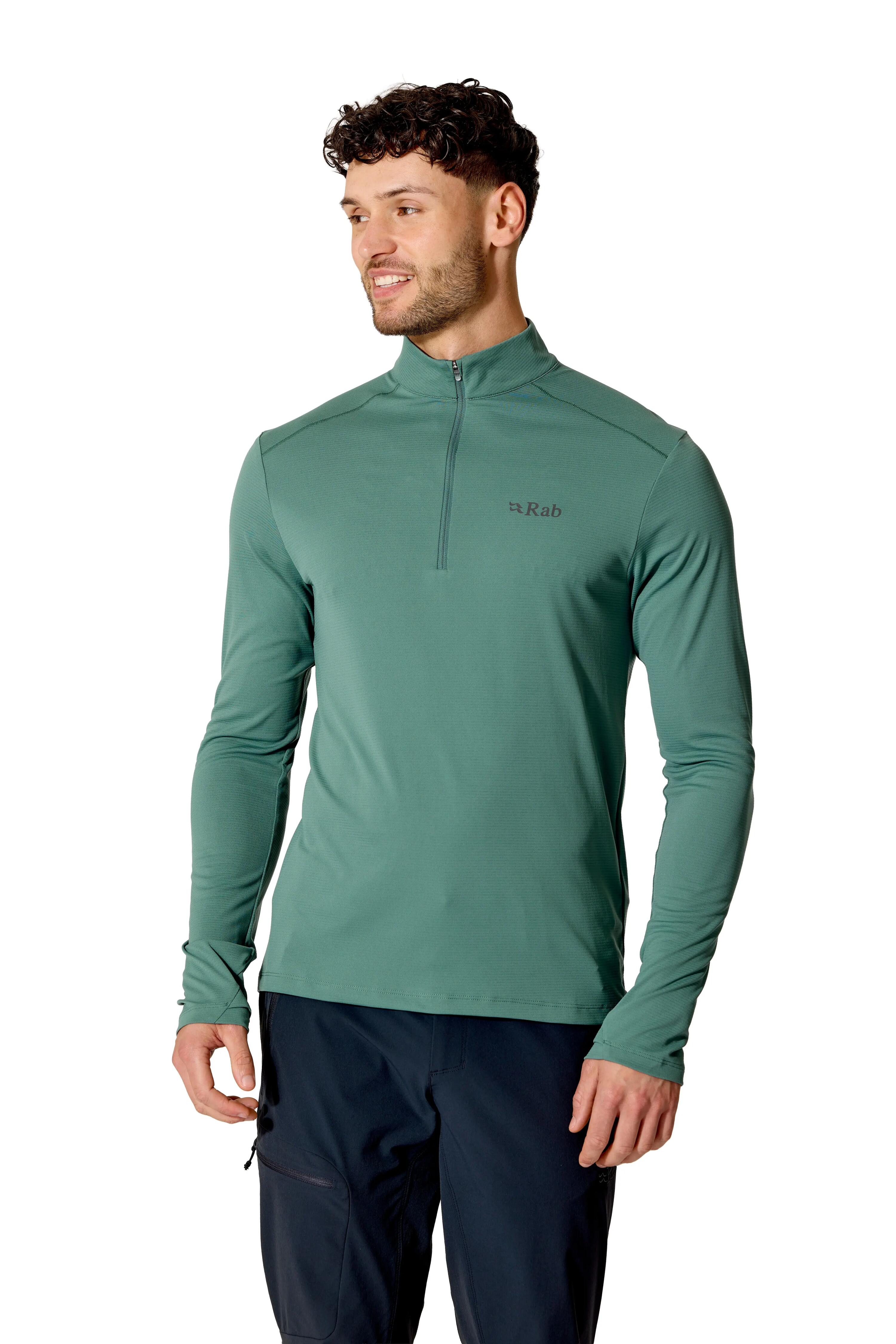Rab Men's Force Long Sleeve Baselayer Zip Top Sage -  4