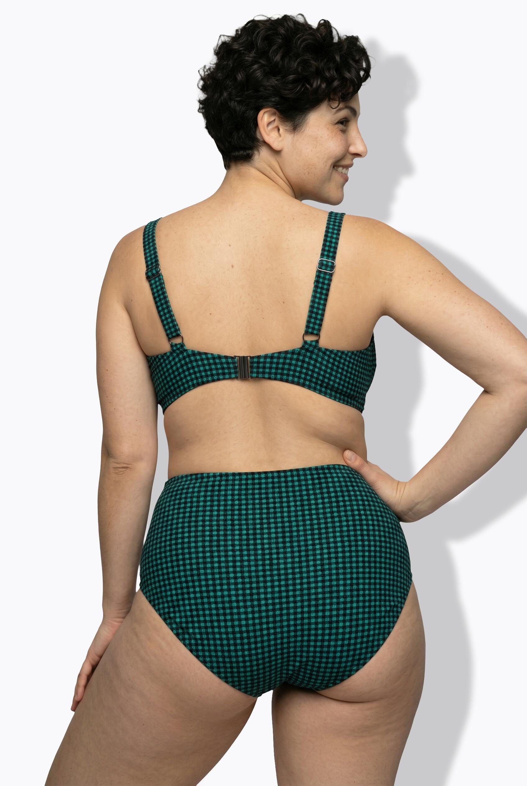 Dames Bikini ruiten zachte cups siergesp powermesh-voering 2/7