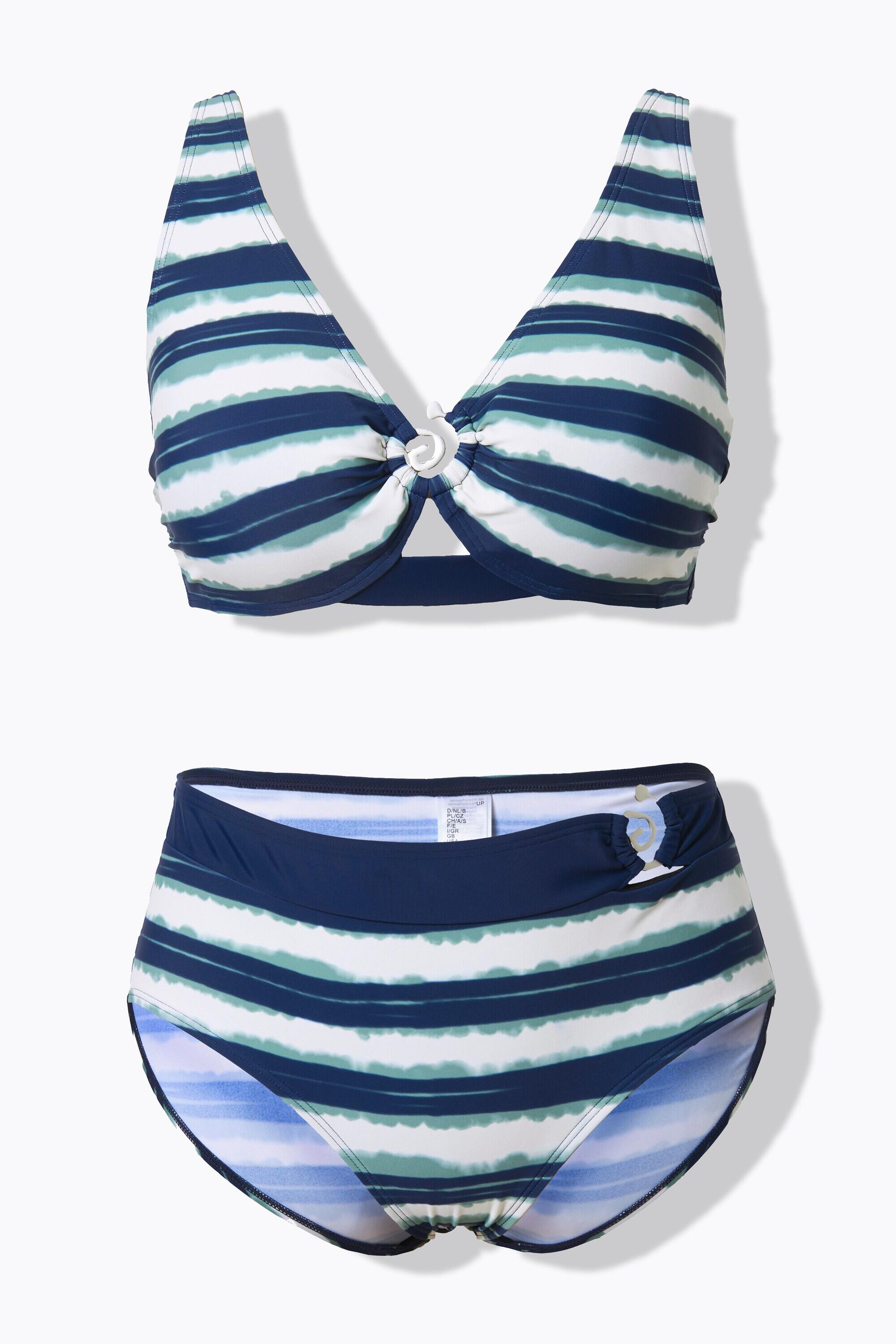Femme Bikini avec bonnets souples motif rayé 6/7