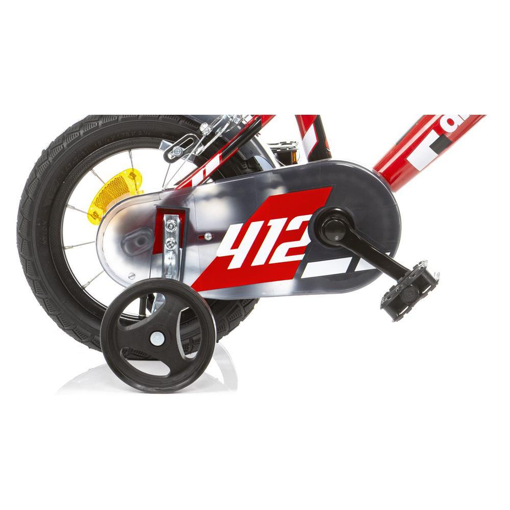 Bicicleta infantil Dino Bikes 412US-06 vermelha de 30 cm com rodas de apoio 3/6