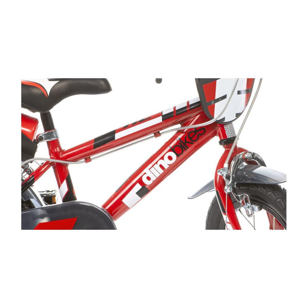 Bicicleta infantil Dino Bikes 412US-06 vermelha de 30 cm com rodas de apoio 6/6
