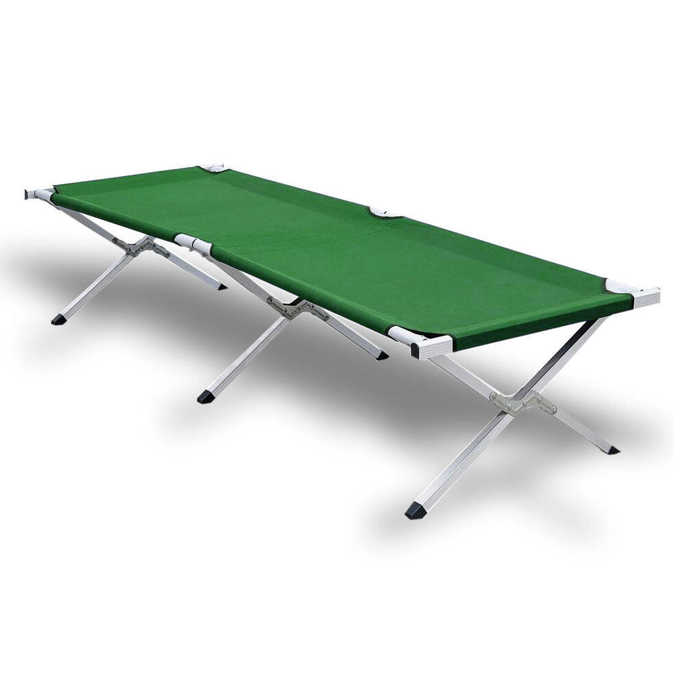 Camping Bed Folding Stretcher w/ Carry Bag Camp  - Green