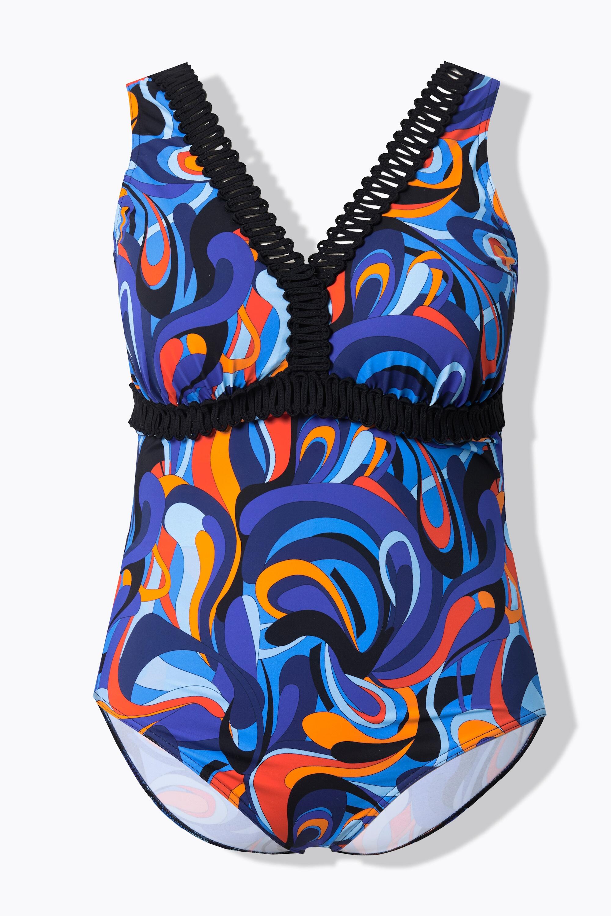 Dames Badpak golfpatroon softcups sierbies 6/7