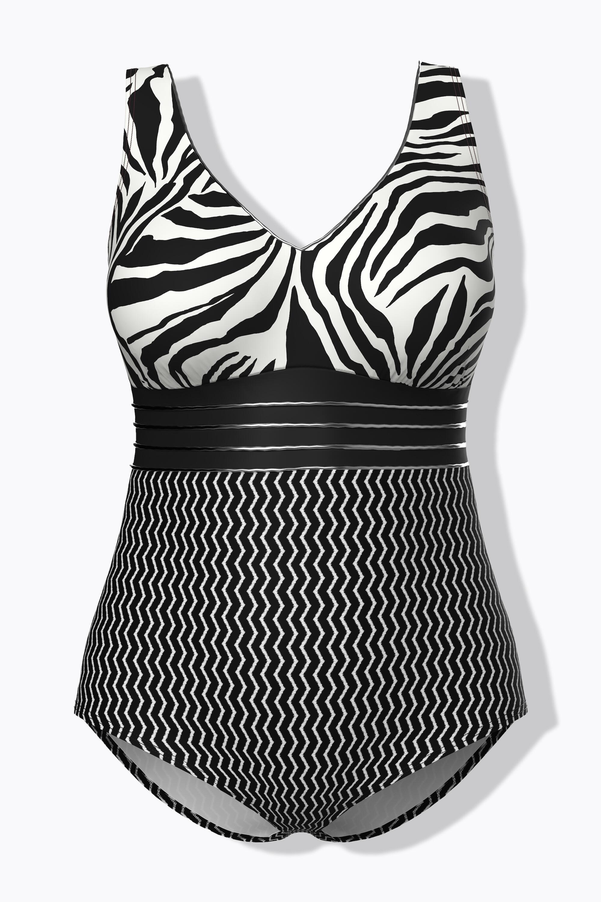 Femme Maillot de bain avec bonnets souples motif tigré sur le haut 6/7