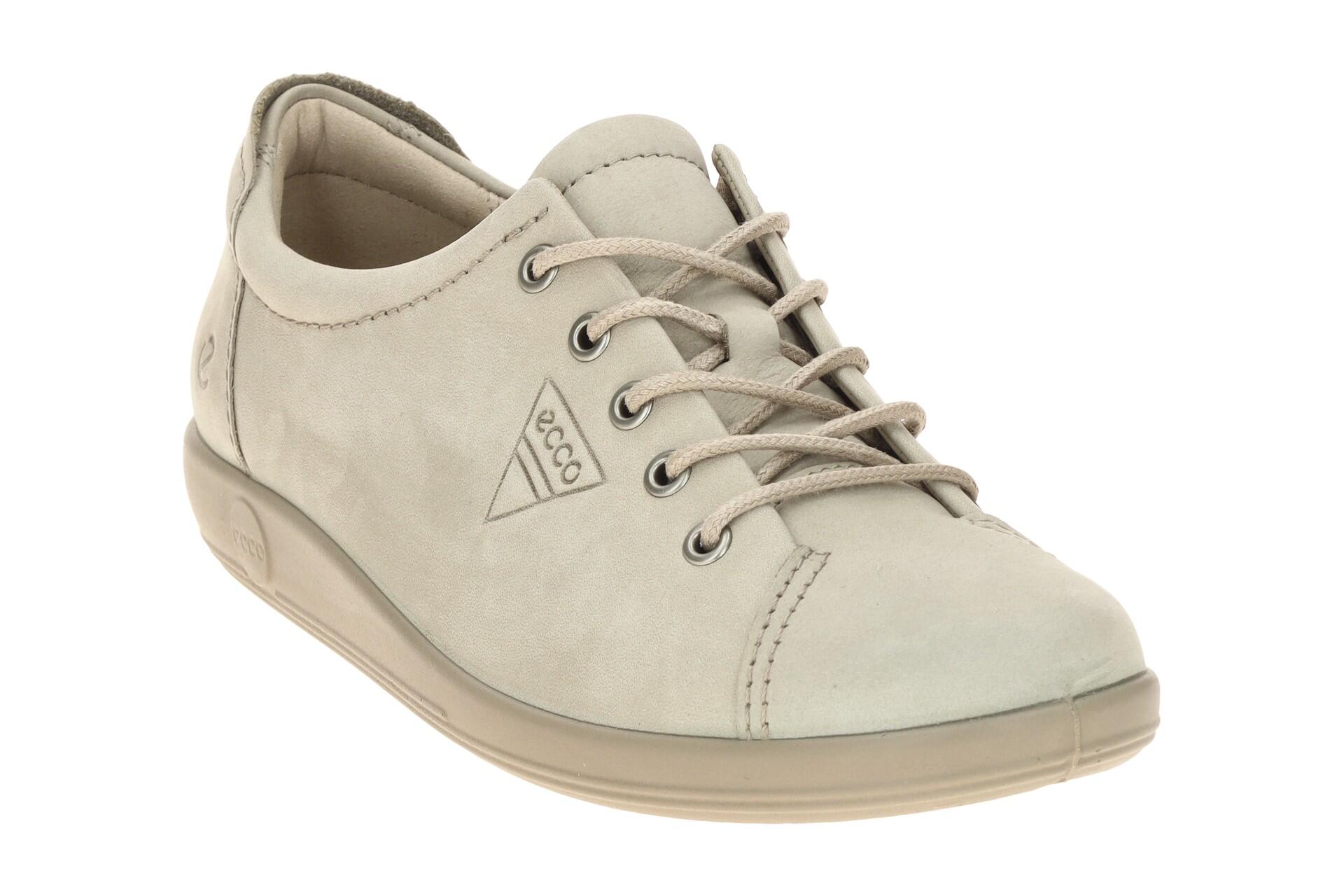 Ecco Soft 2 Schuhe grau Nubuck Schnürer 206503 3/7