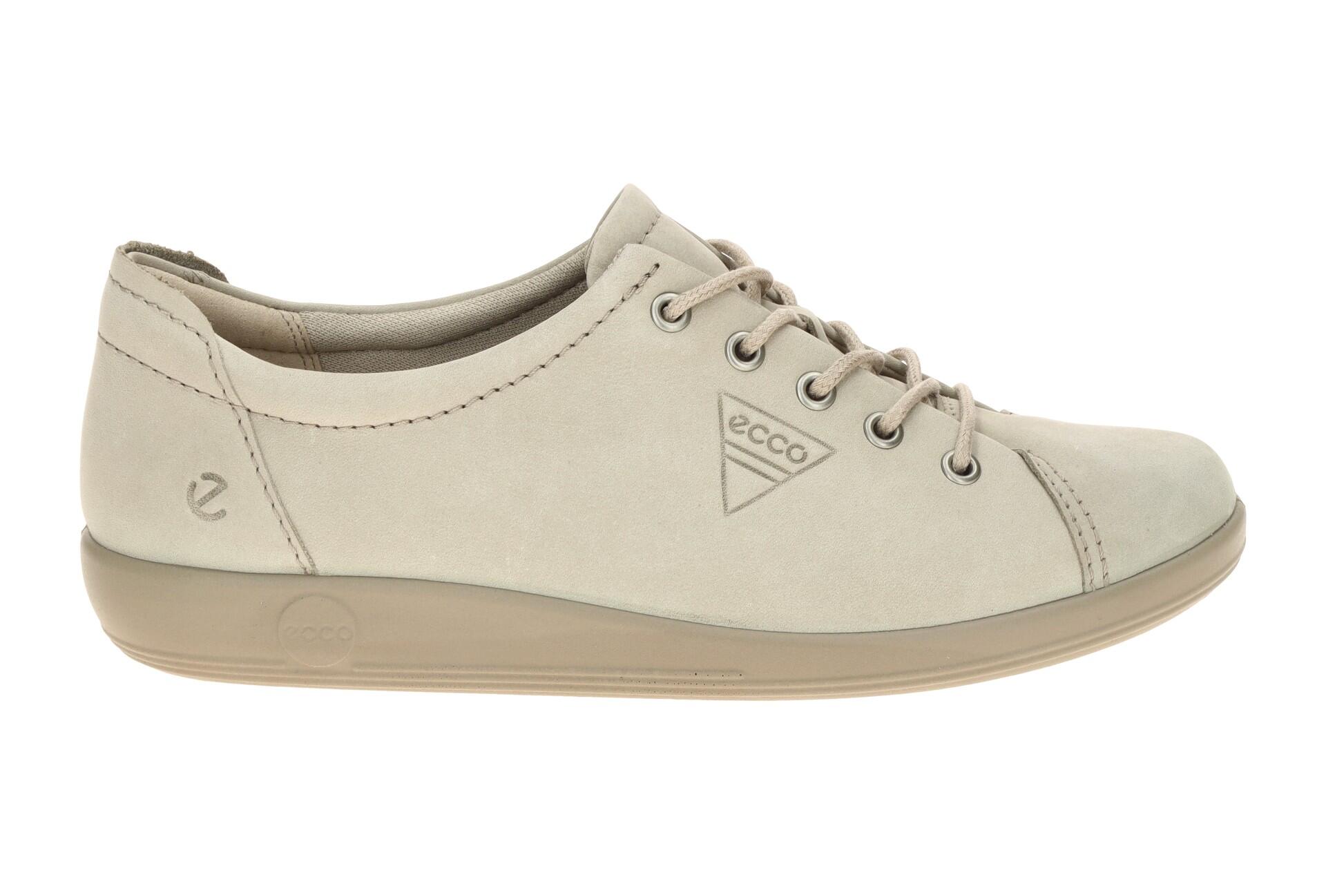 Ecco Soft 2 Schuhe grau Nubuck Schnürer 206503 2/7