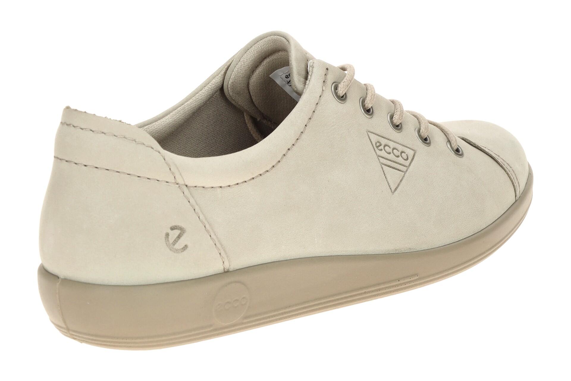 Ecco Soft 2 Schuhe grau Nubuck Schnürer 206503 4/7