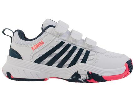 K-SWISS COURTEXPRESS 2 STRAP baskets enfant, blanc-rose, fermeture à velcro