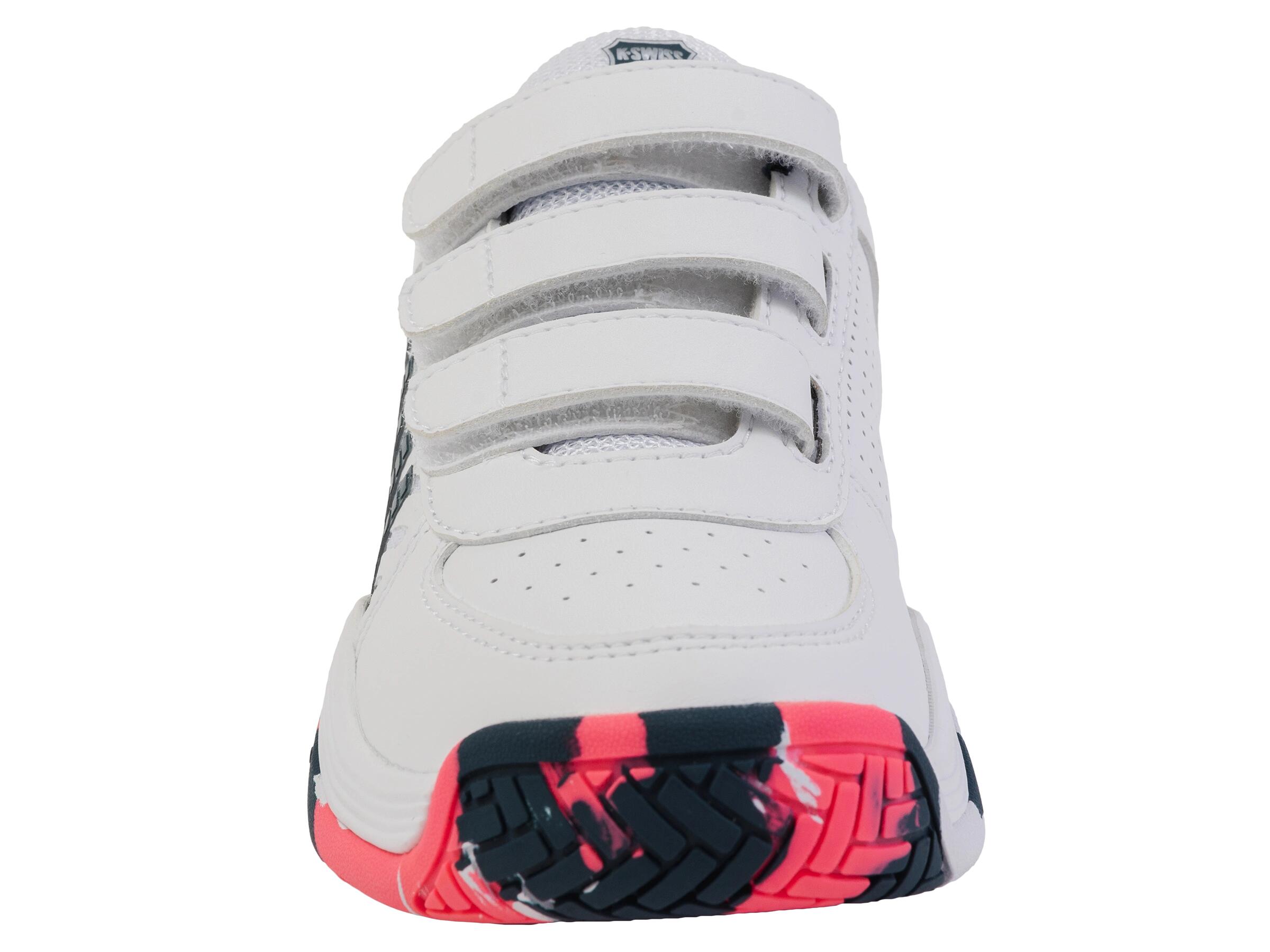 K-SWISS COURTEXPRESS 2 STRAP kindersneaker, wit-roze, klittenbandsluiting 3/5