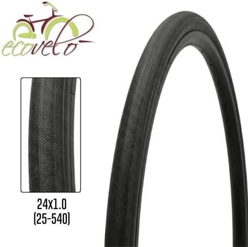 2 Pneus Haute Pression 24x1 (25-540) Noirs Fauteuil et Vélo Junior EV 2/4
