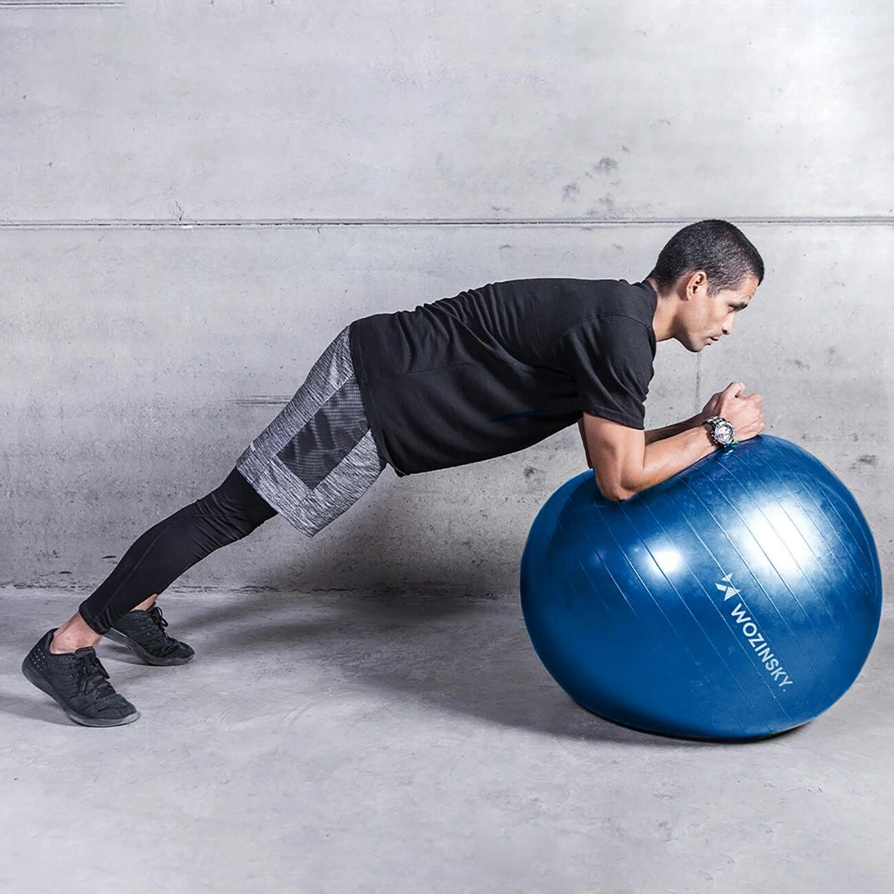 Wozinsky piłka gimnastyczna do ćwiczeń 65 cm trening fitness - niebieska 3/5