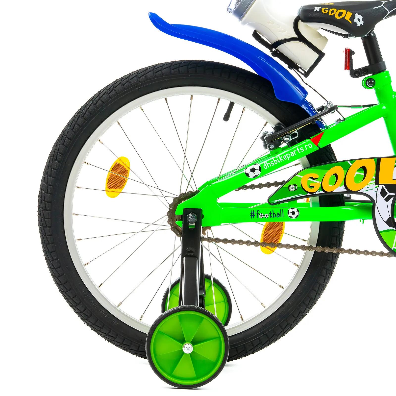Bicicleta Copii DHS Football - 20 Inch, Verde 7/7