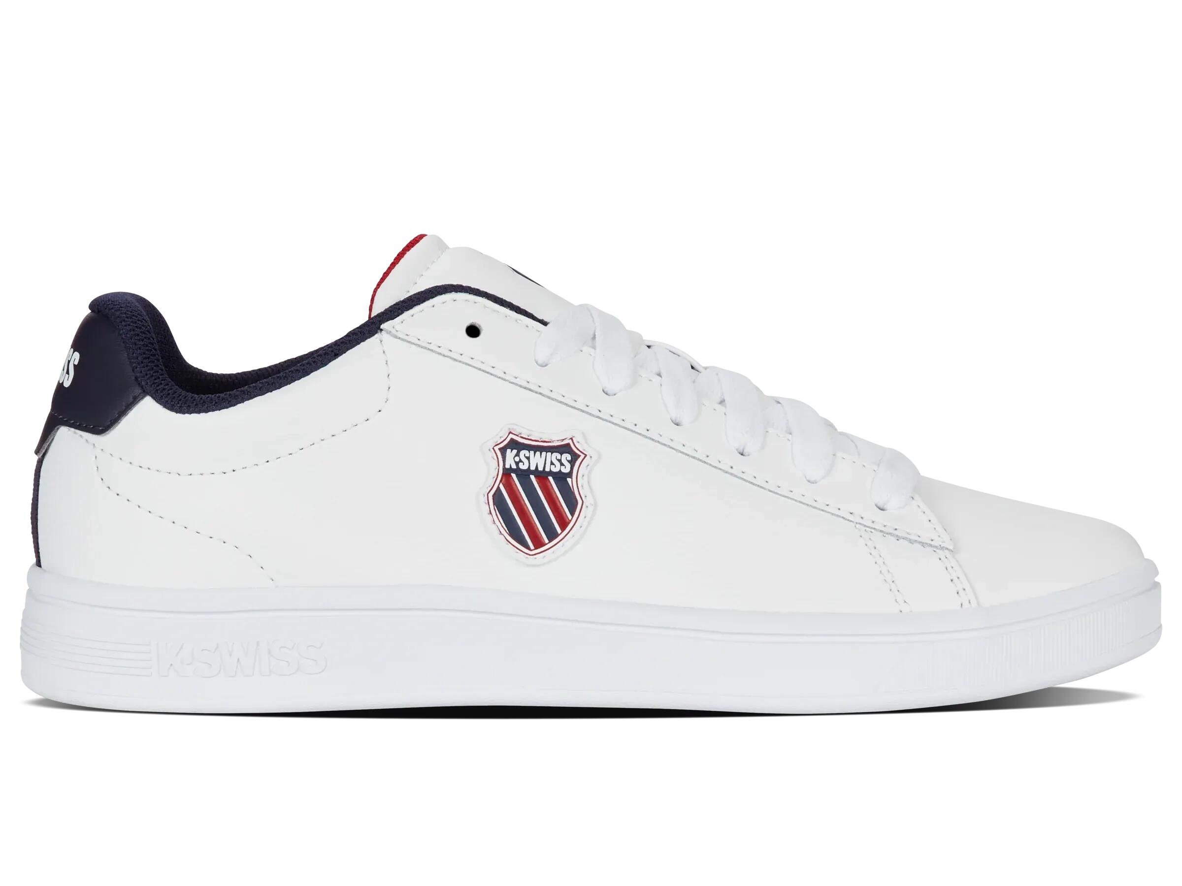 Męskie sneakersy K-Swiss COURT SHIELD II WHITE/PEACOAT/SAMBA RED-M (04412-983-M)