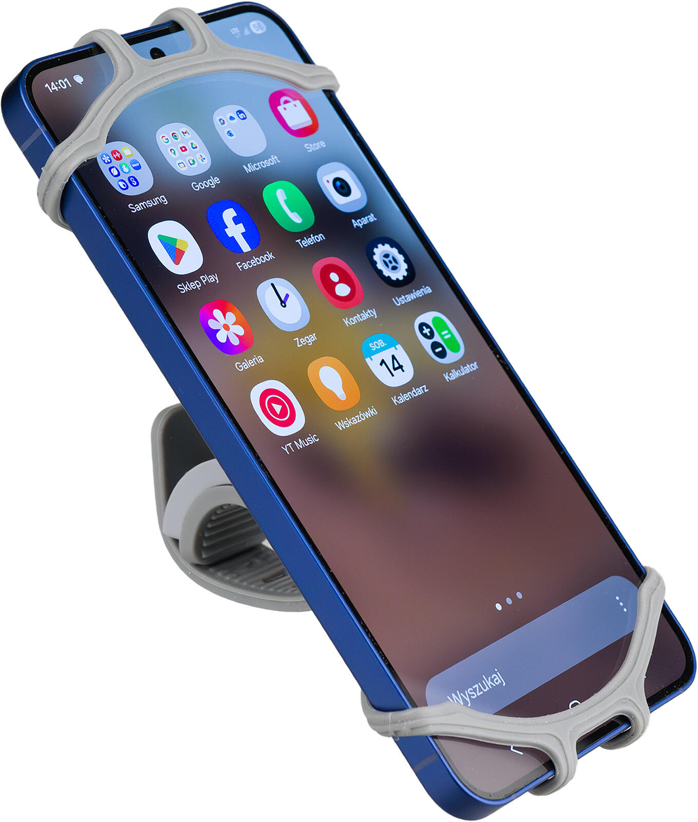 Uchwyt rowerowy silikonowy na telefon obrotowy DUNLOP 2/7