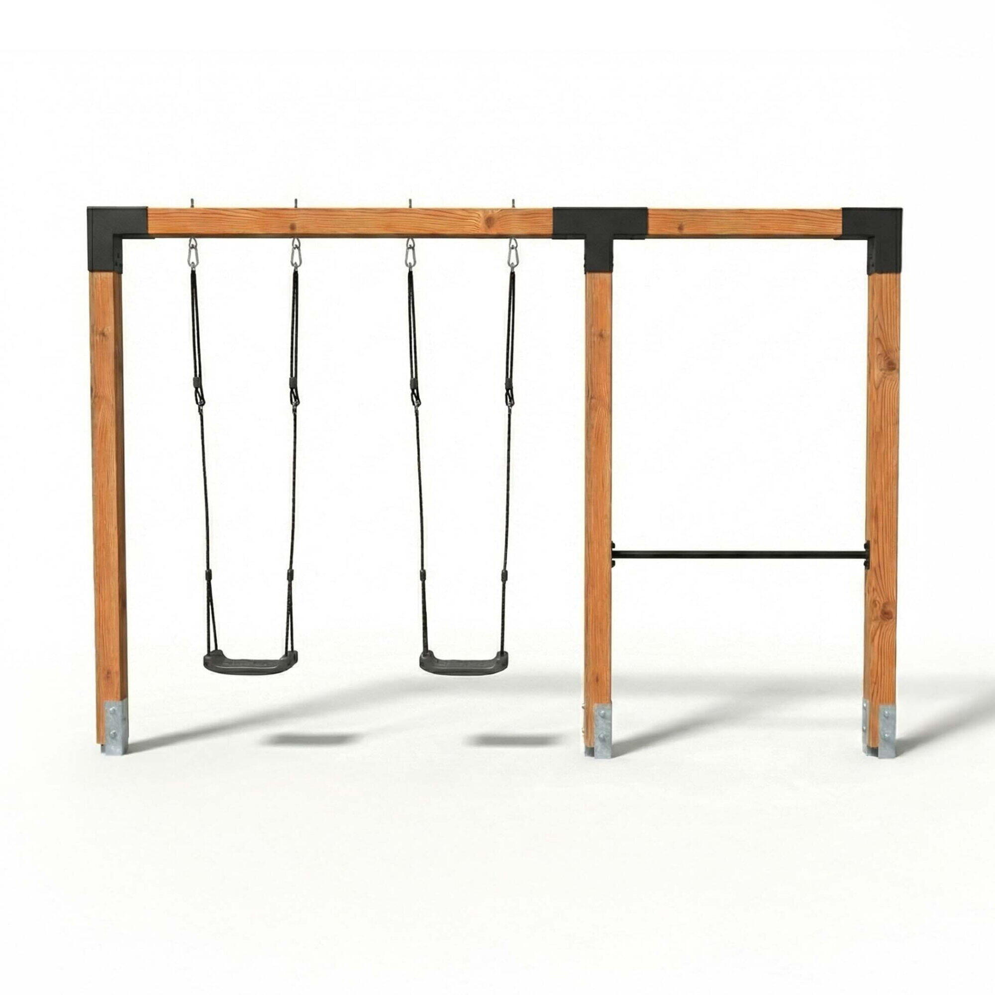 Linea Robust 110 balançoire double en bois avec barre fixe 2/5