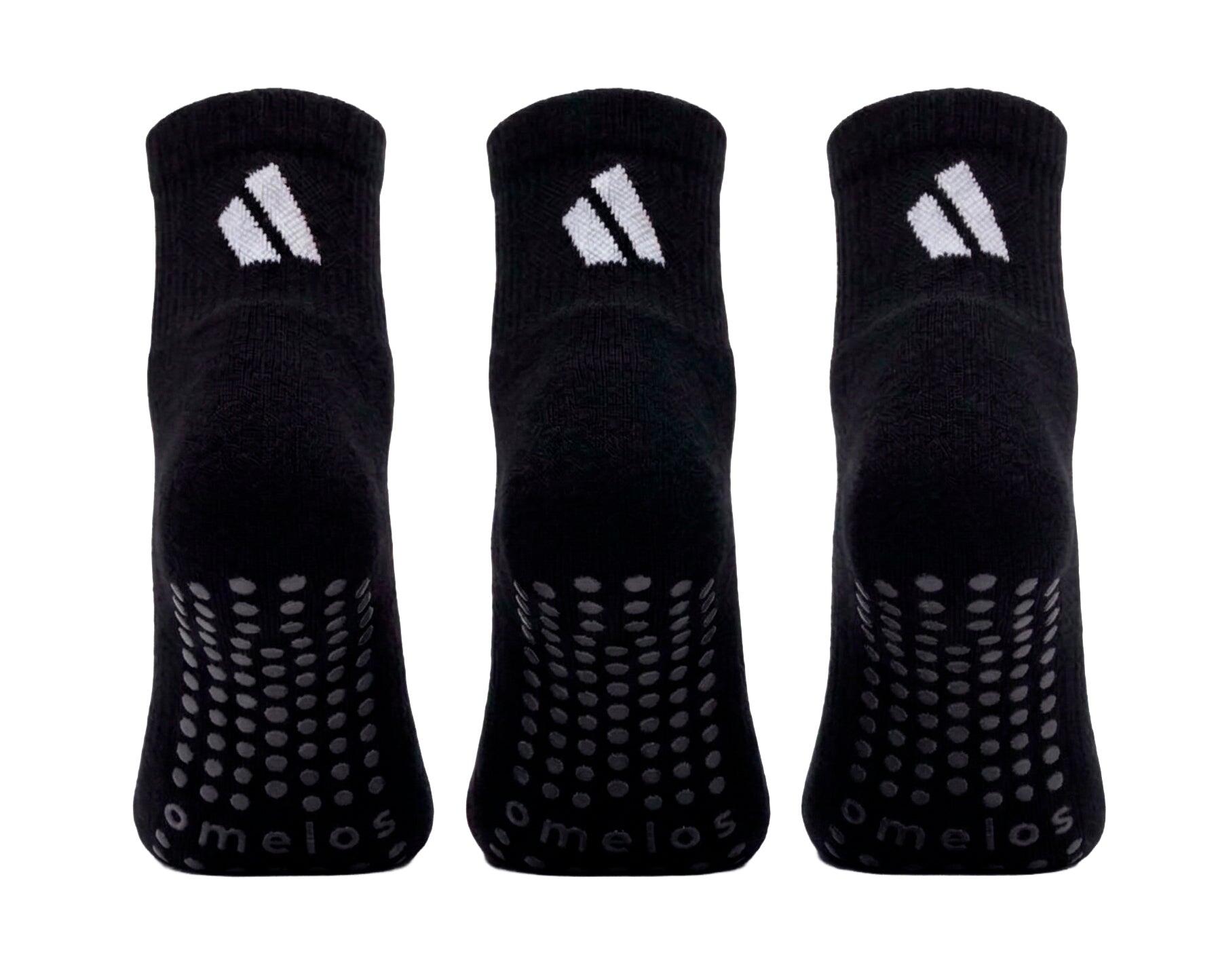 Pack 3 Pares Meias Pilates & Yoga GRIP PRO Antiderrapantes Preto 2/3