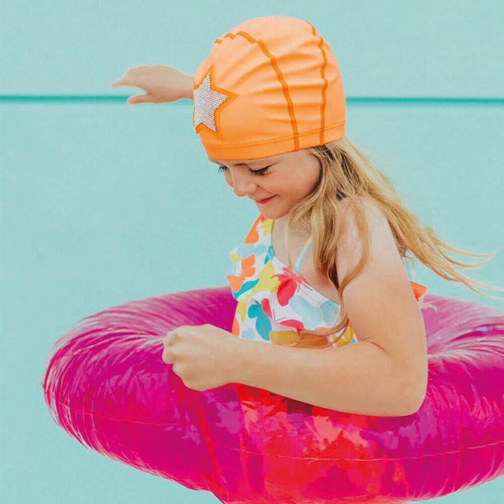 BONNET DE BAIN ÉTOILE CORAIL 3+ Orange Protection UV à 100 % 4/5