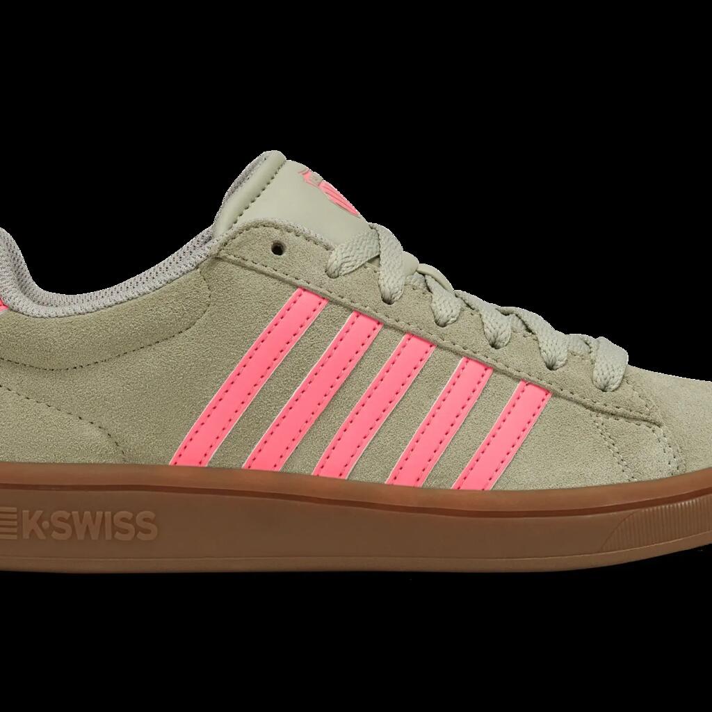 K-SWISS COURT TIEBREAK II SDE women’s sneakers, Green Granite with Pink