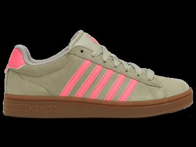K-swiss court tiebrk ii sde dames-sneakers, green granite met pink