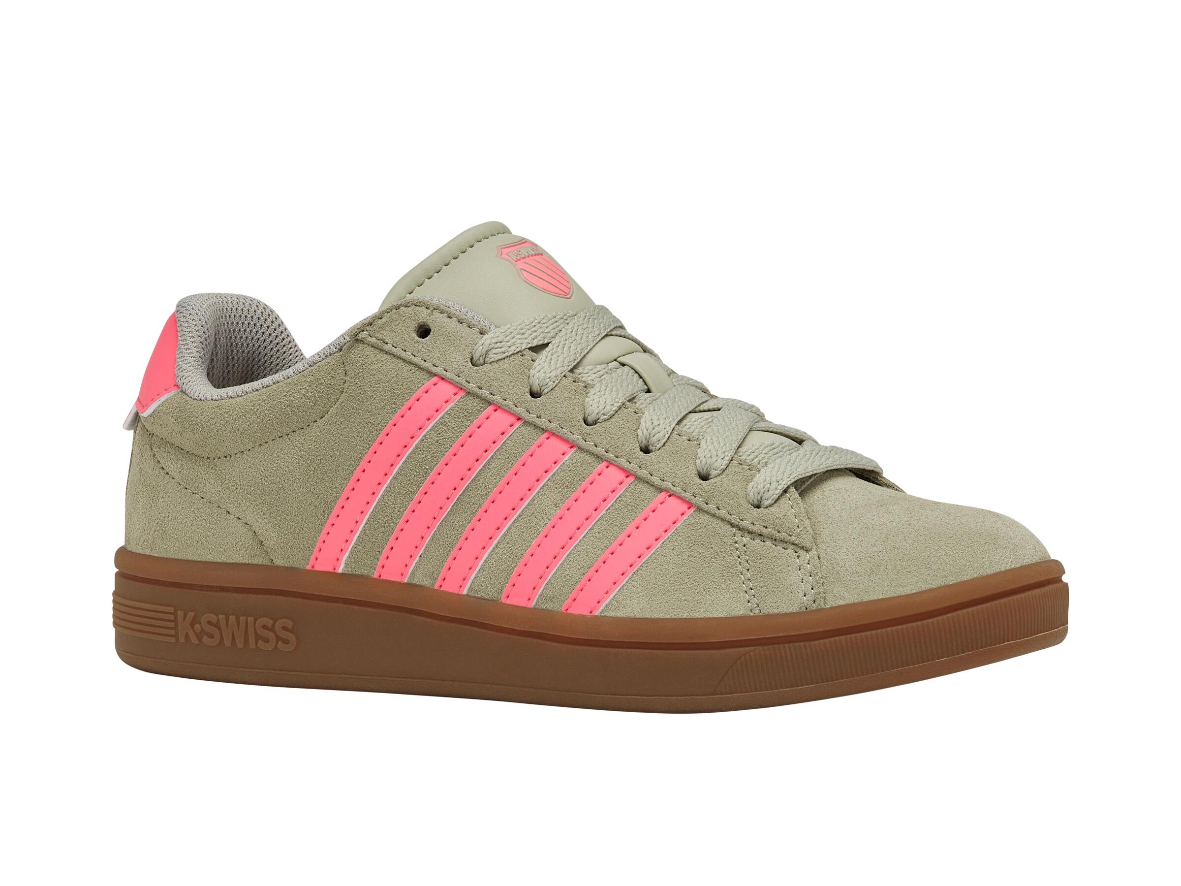 Zapatillas K-SWISS COURT TIEBRK II SDE mujer, Green Granite con rosa 2/5