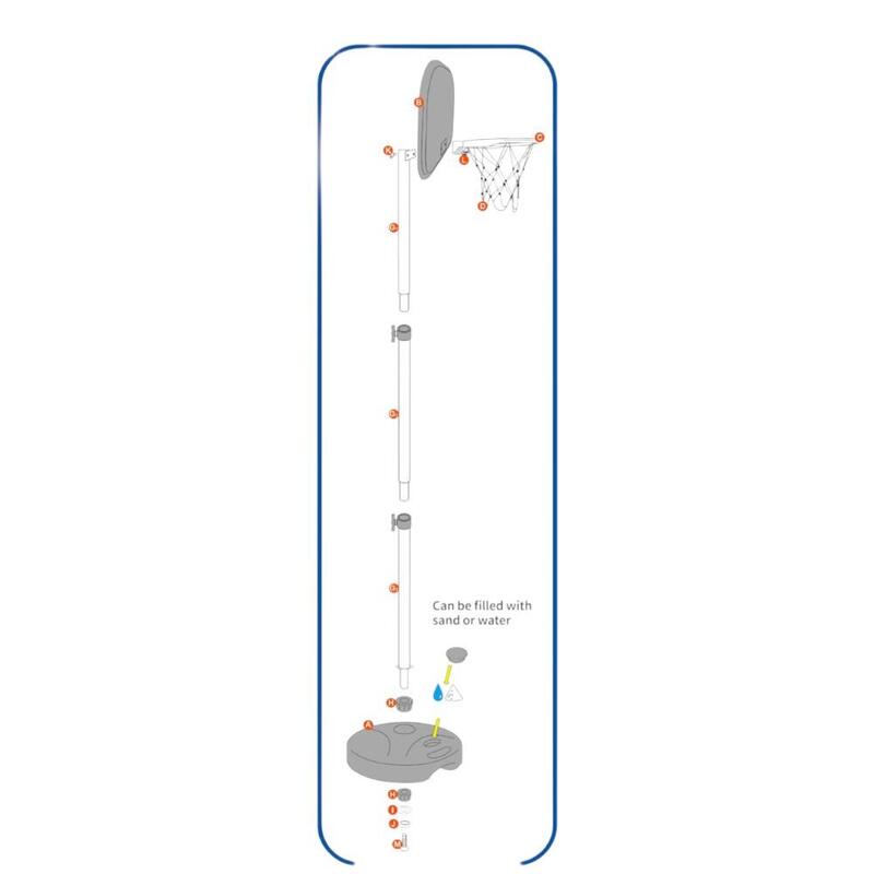 Set baschet cu minge și pompă, coș reglabil, înălțime reglabilă 122-155 cm, bază
