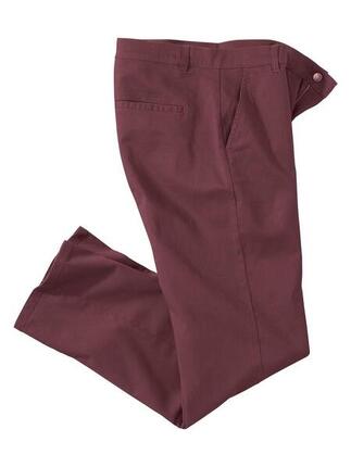 Bordeauxrote Chino-Hose mit Stretch-Effekt