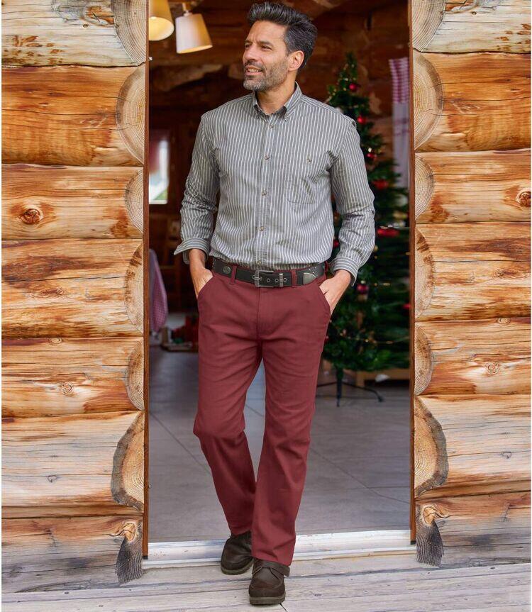 Bordeauxrote Chino-Hose mit Stretch-Effekt 3/3