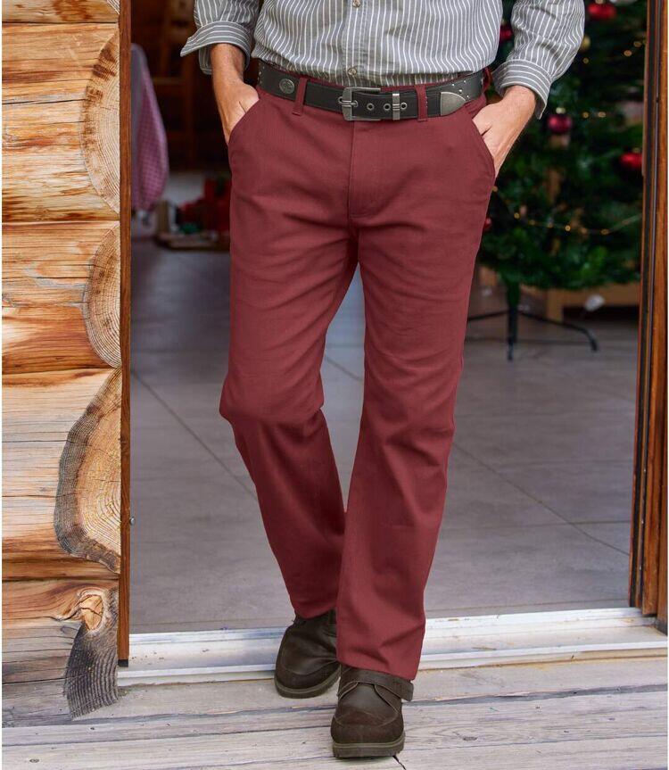 Bordeauxrote Chino-Hose mit Stretch-Effekt 2/3