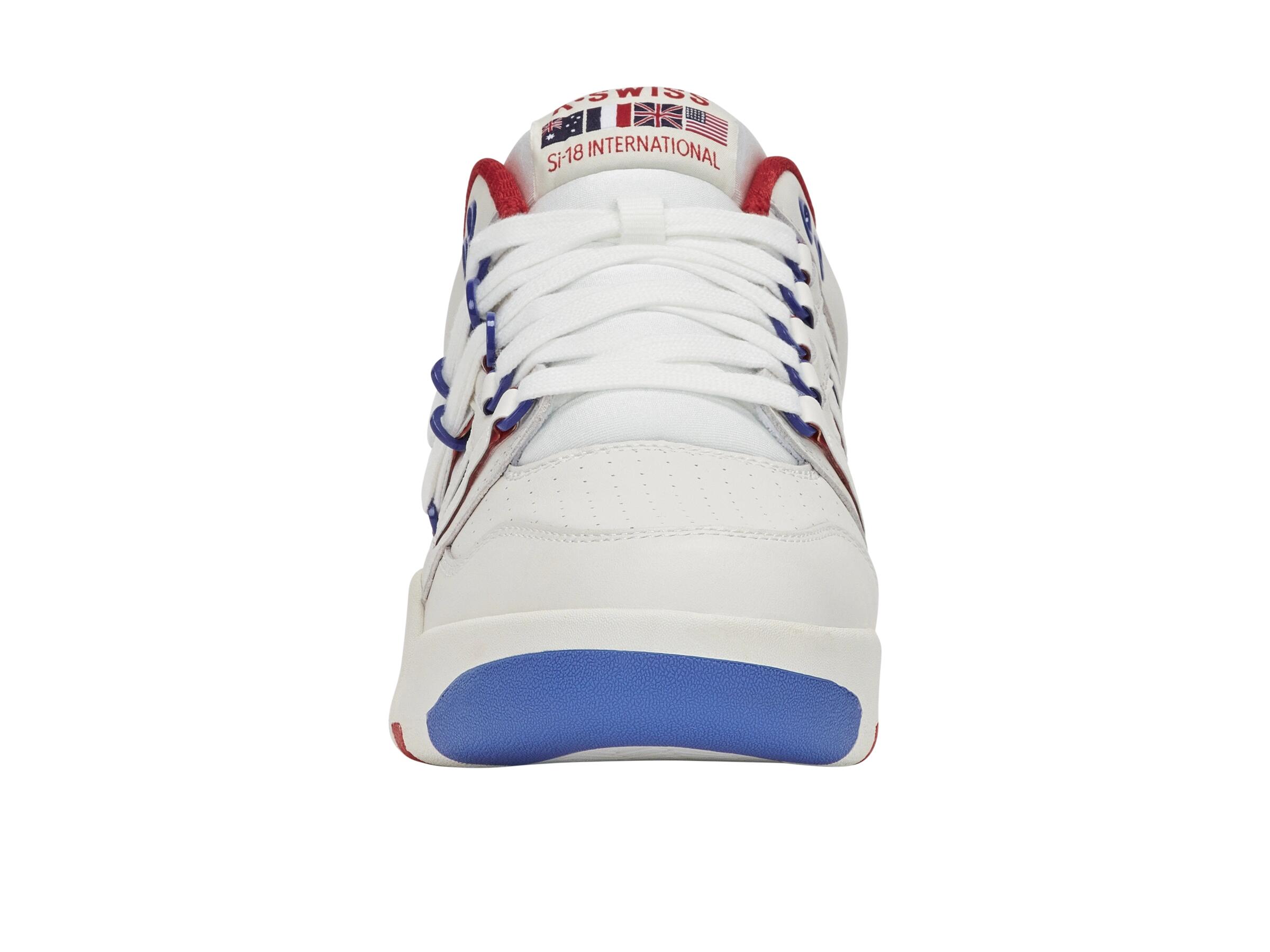 Zapatillas K-SWISS SI-18 INTERNATIONALC hombre, blancas con rojo y azul 3/5